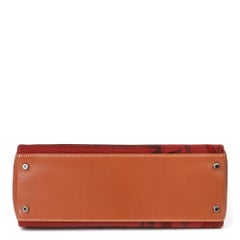 Hermès Rouge H Toile & Barenia Horse Print Amazone Kelly 32cm Sellier