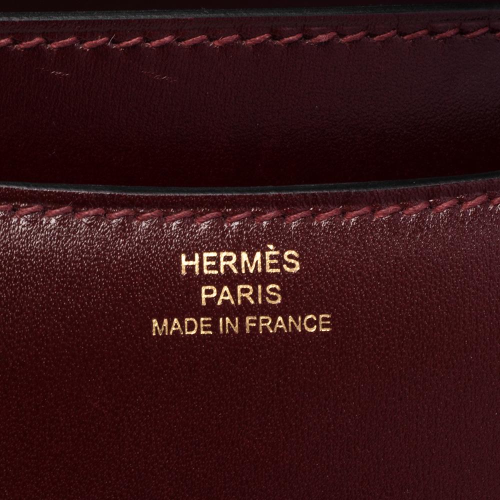 Women's Hermés Rouge H Veau Monsieur Leather Gold Plated Constance 18 Bag