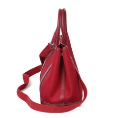 Hermès Rouge imperial Negonda Leather & Tosca Canvas Garden Party TPM