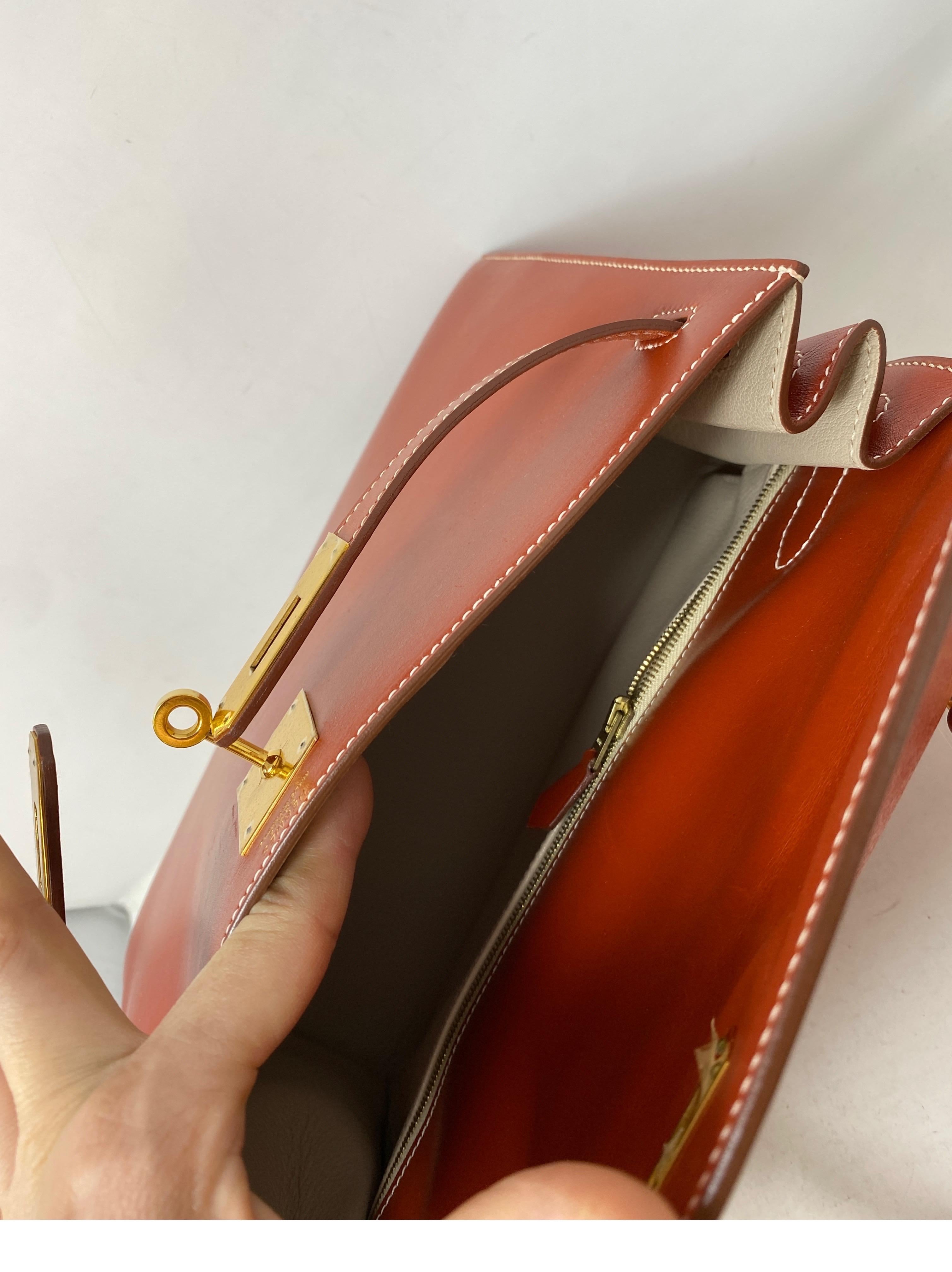 Hermes Rouge Kelly 35 Tadelakt Griss Interior Bag 8