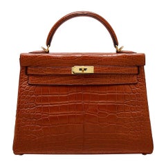 Hermes Rouge Matte Alligator 32cm Kelly bag