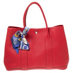 Hermes Rouge Piment Negonda Leather Garden Party 36 Bag