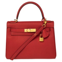 Brand New Hermès Kelly Retourne 28 cm Evercolor Rouge Grenat GHW at 1stDibs