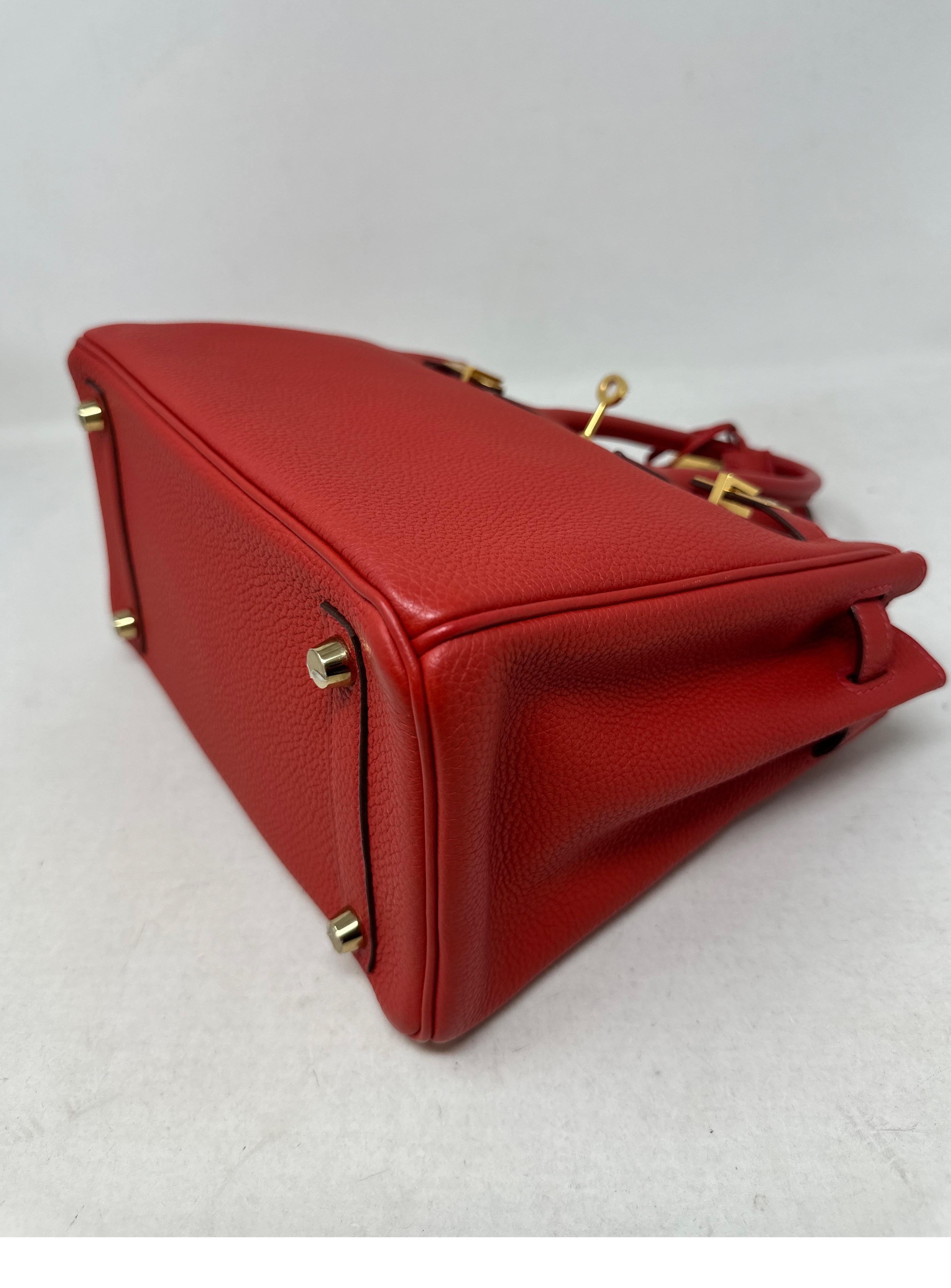 Hermes Rouge Pivoine Birkin 25 Bag  For Sale 6