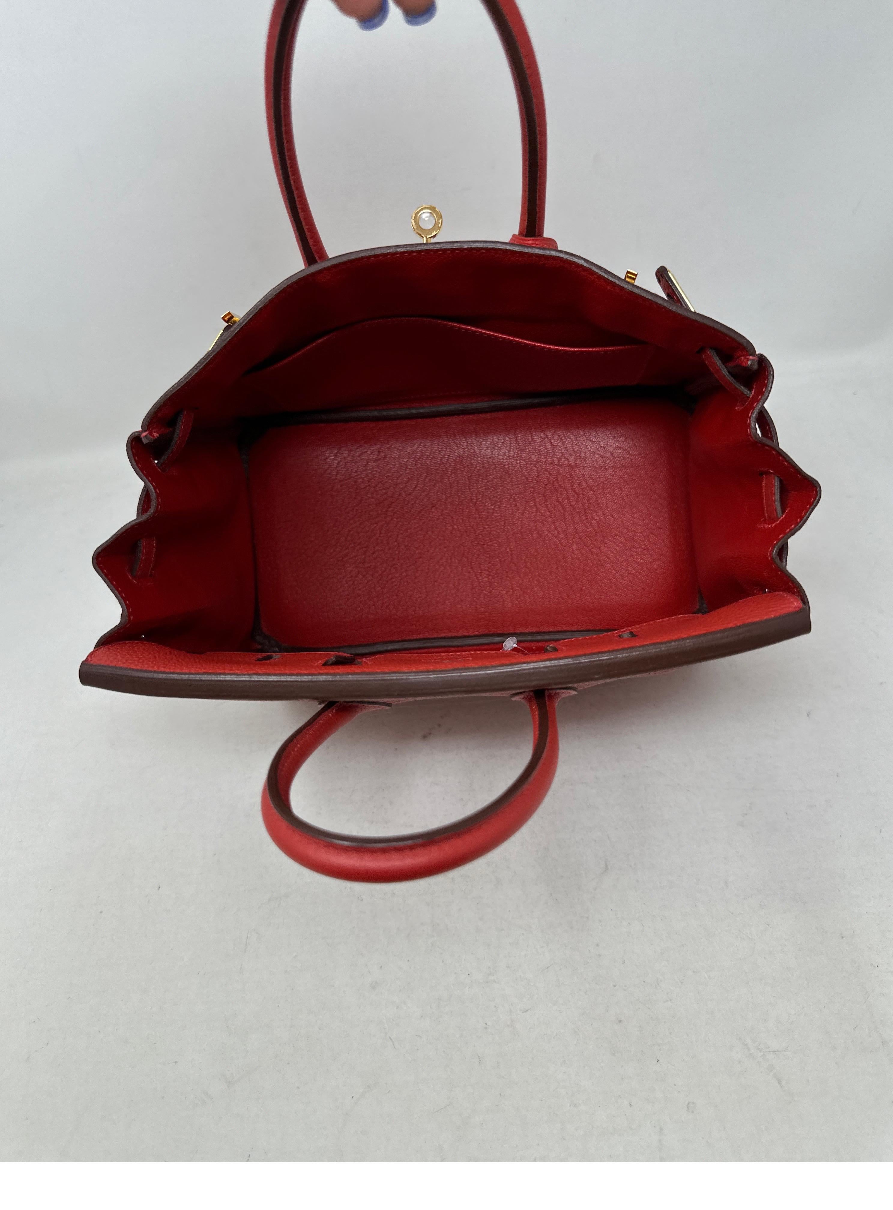 Hermes Rouge Pivoine Birkin 25 Bag  For Sale 7