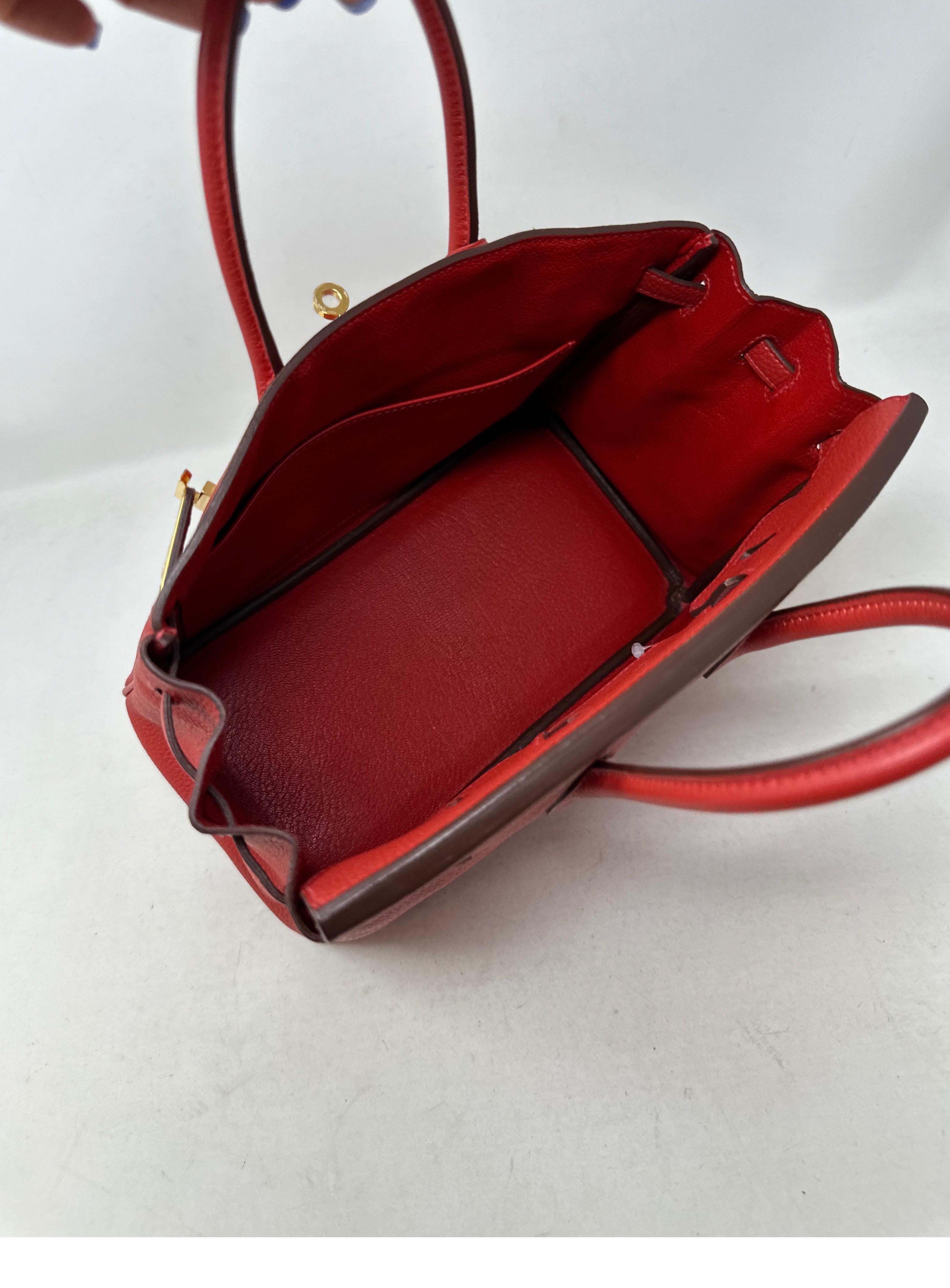Hermes Rouge Pivoine Birkin 25 Bag  For Sale 8