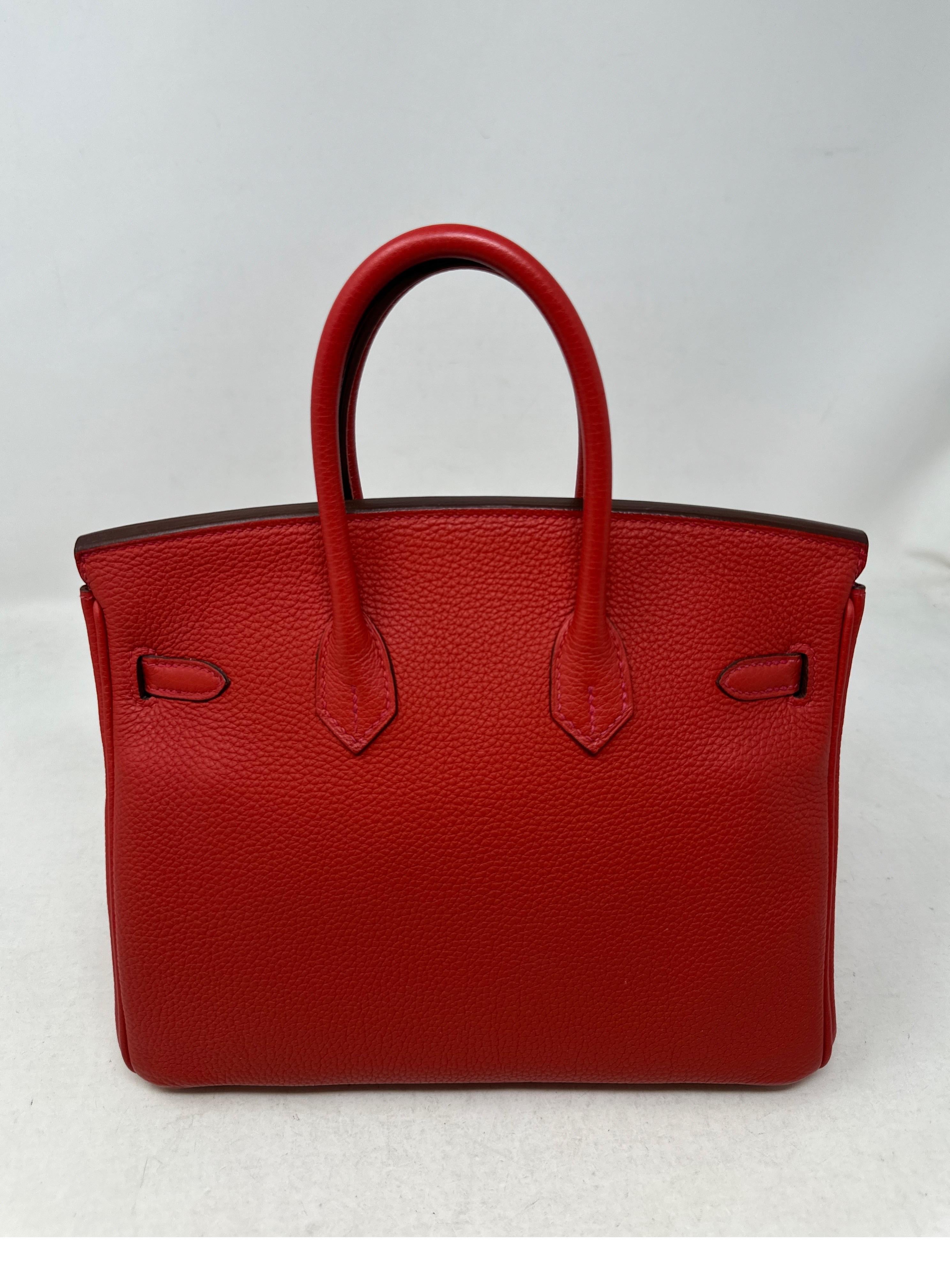 Hermes Rouge Pivoine Birkin 25 Bag  For Sale 15