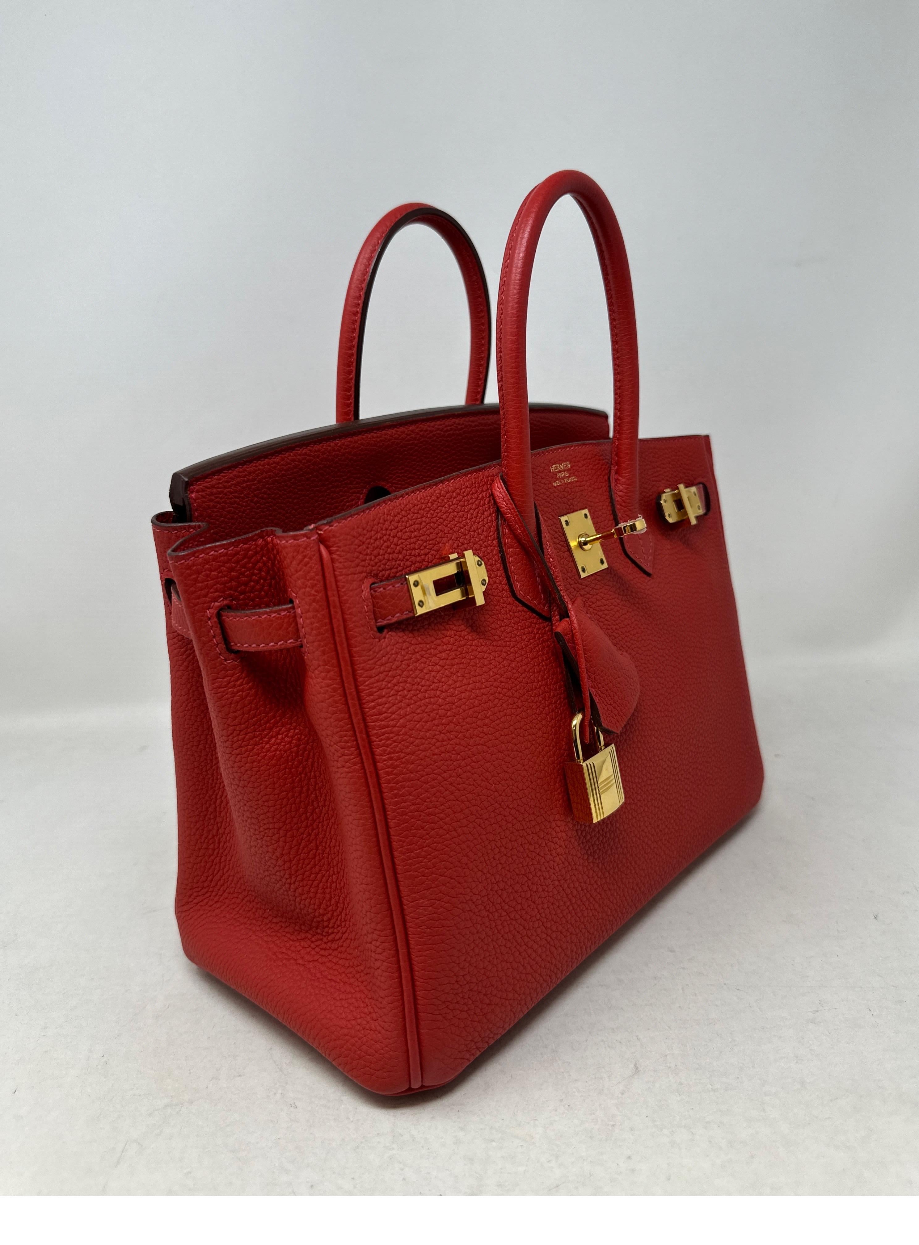 Sac Hermes Rouge Pivoine Birkin 25  Unisexe en vente