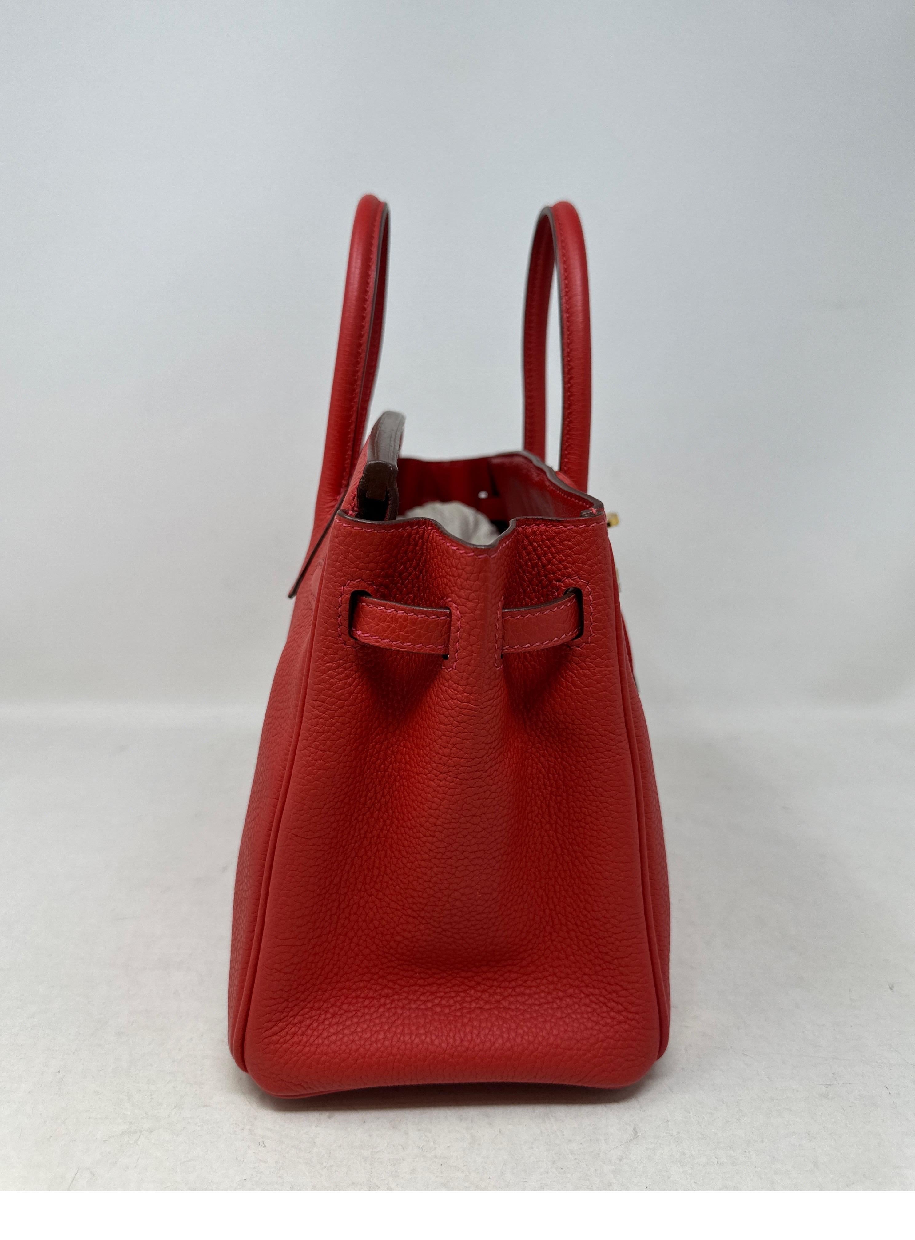 Hermes Rouge Pivoine Birkin 25 Bag  For Sale 1