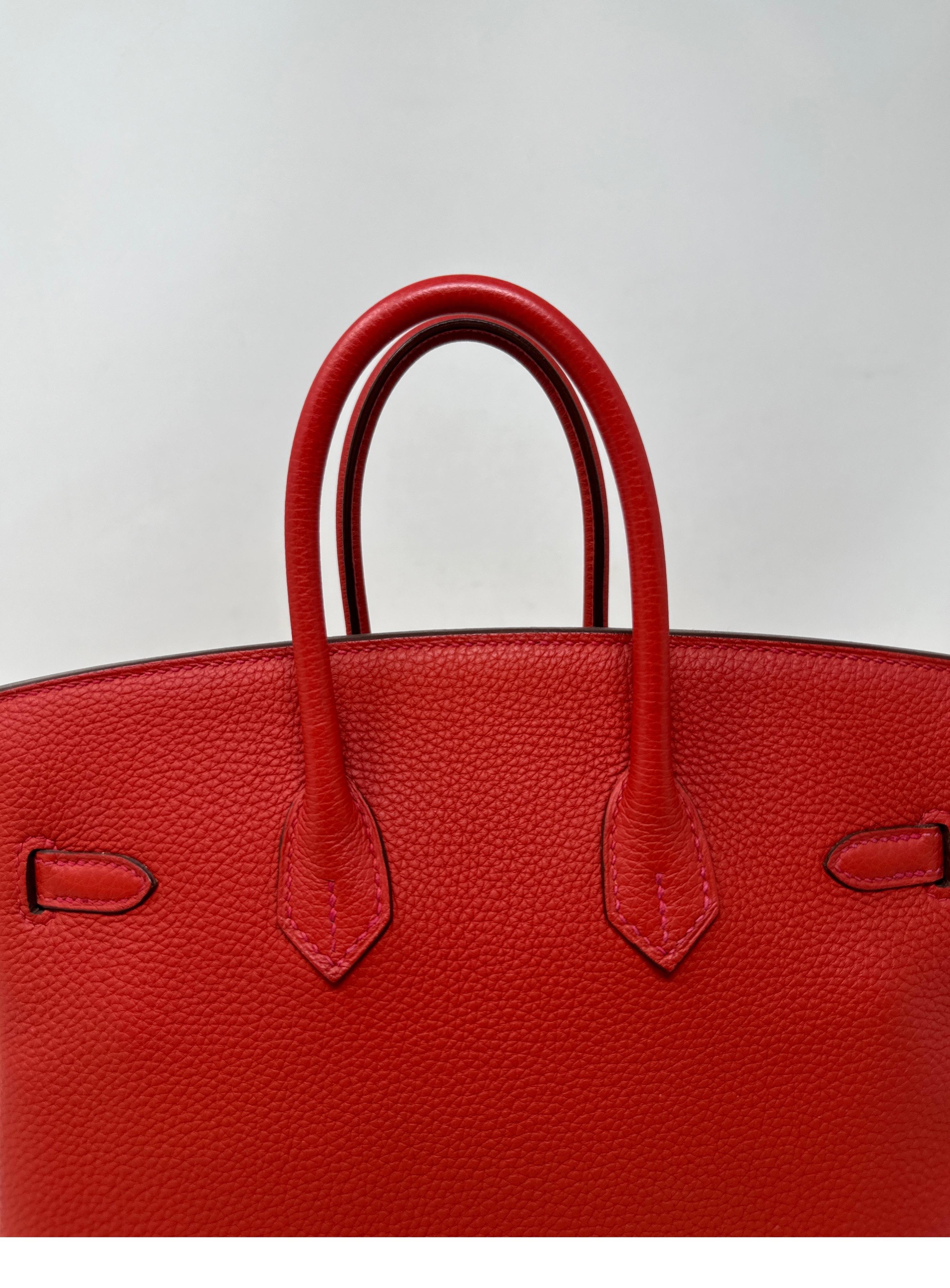 Hermes Rouge Pivoine Birkin 25 Bag  For Sale 3