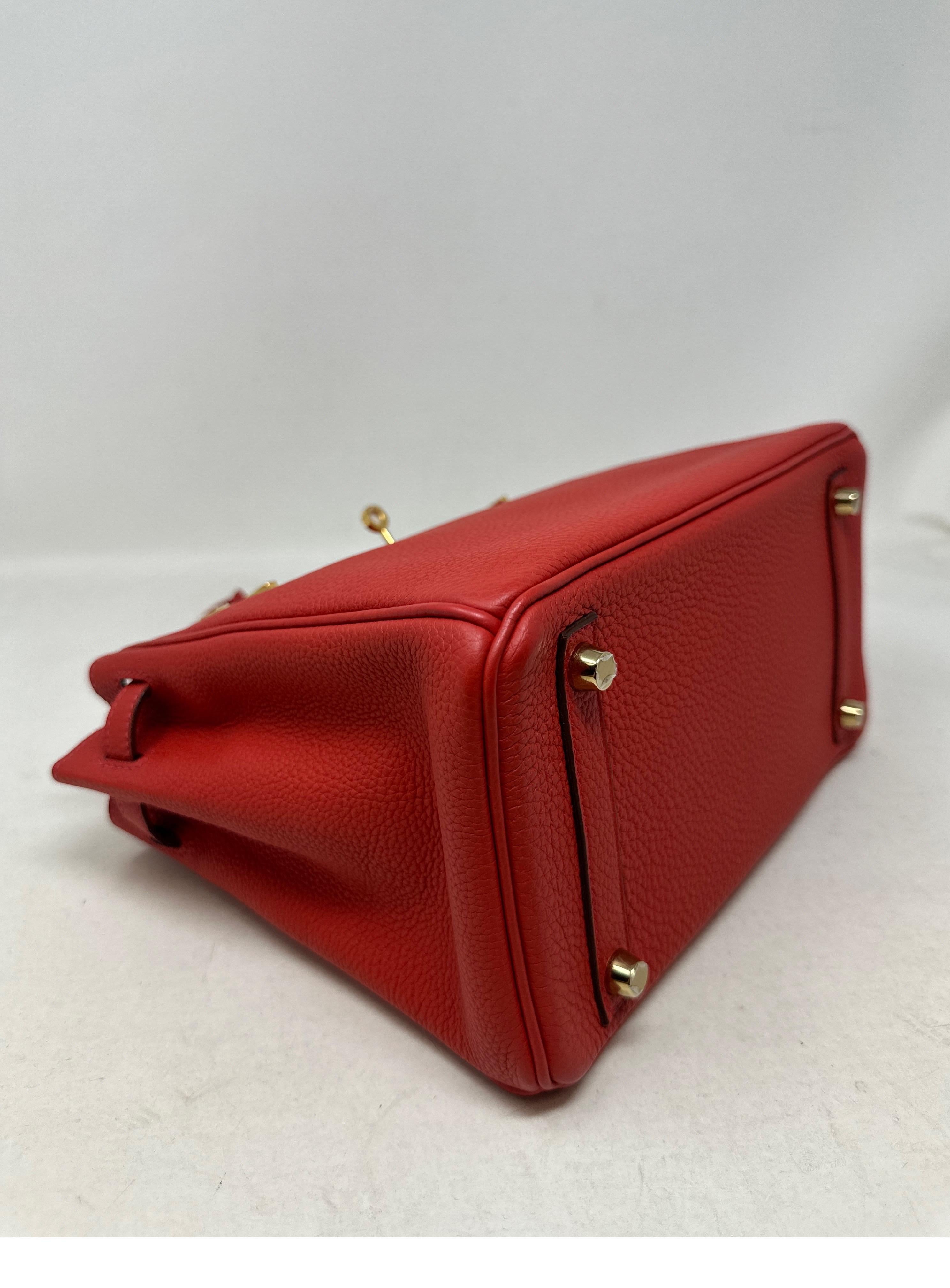 Hermes Rouge Pivoine Birkin 25 Bag  For Sale 5