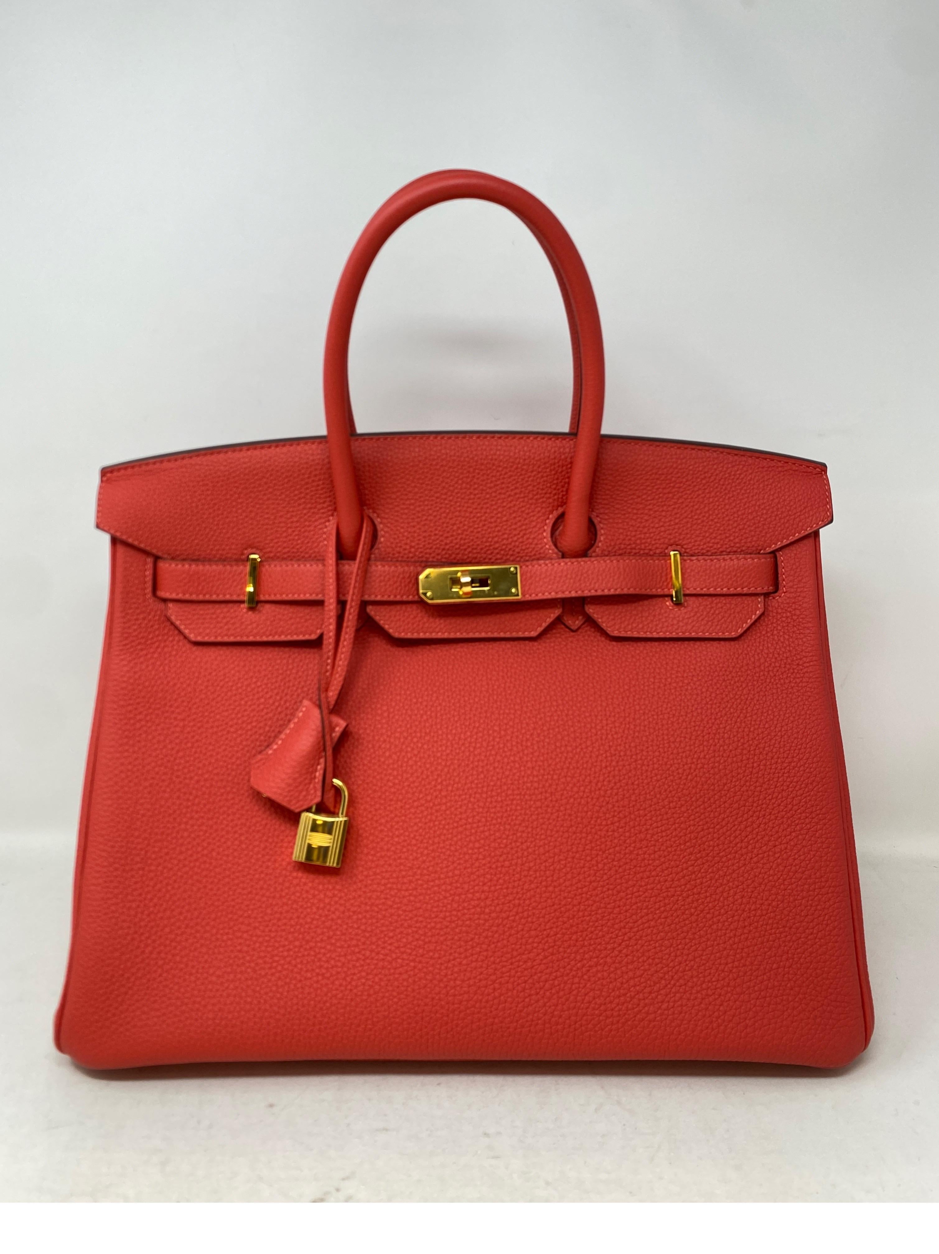 Hermes Rouge Pivoine Birkin 35 Bag  10