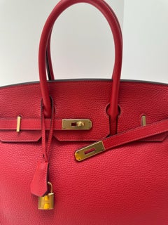 Hermes Rouge Pivoine Birkin 35 Bag