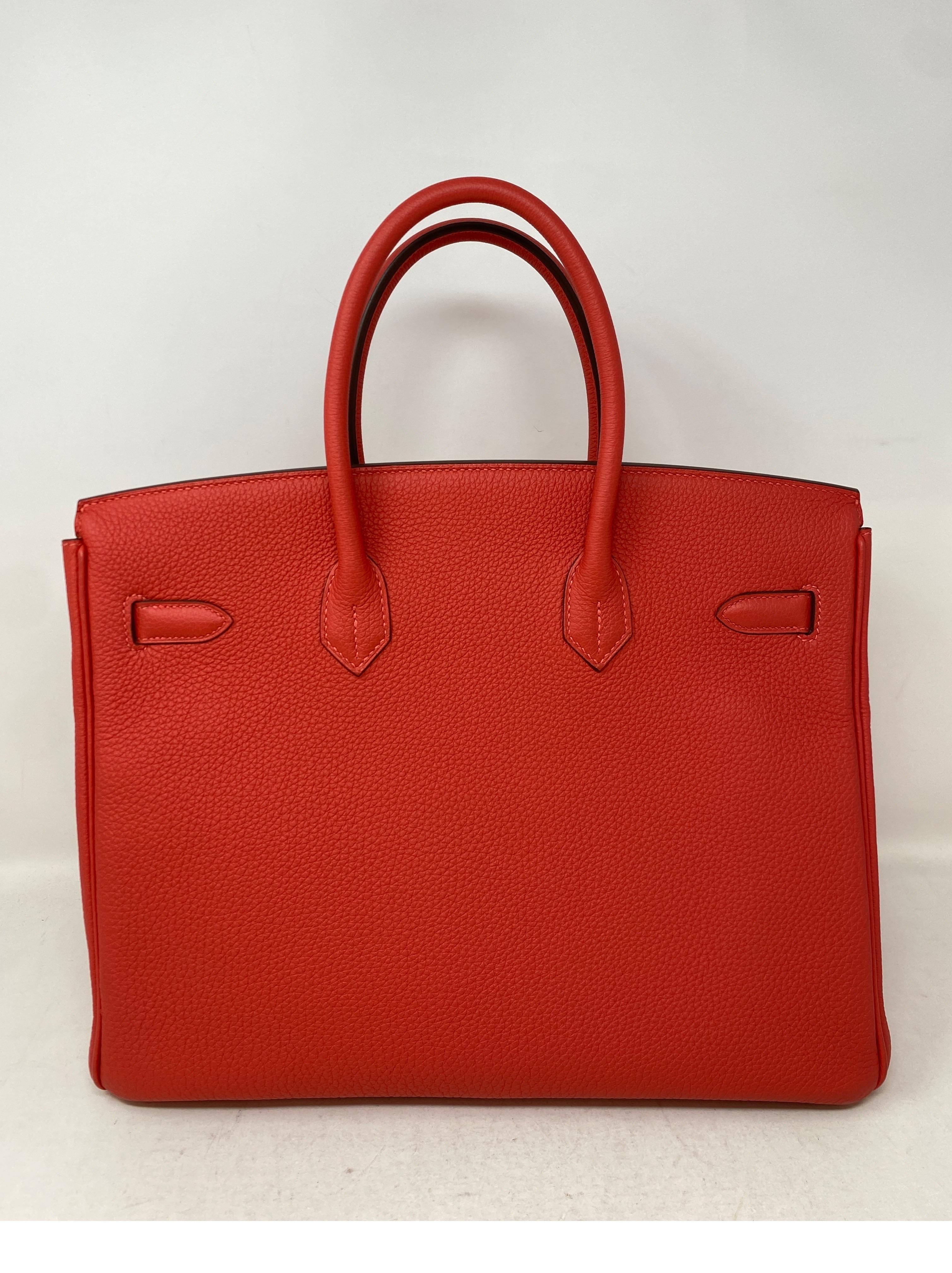 Hermes Rouge Pivoine Birkin 35 Bag  In Excellent Condition In Athens, GA
