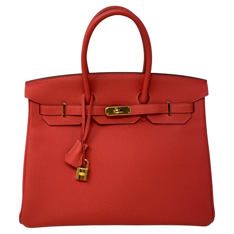 Hermes Birkin 35 Rouge Pivoine Togo GHW Handbag Purse