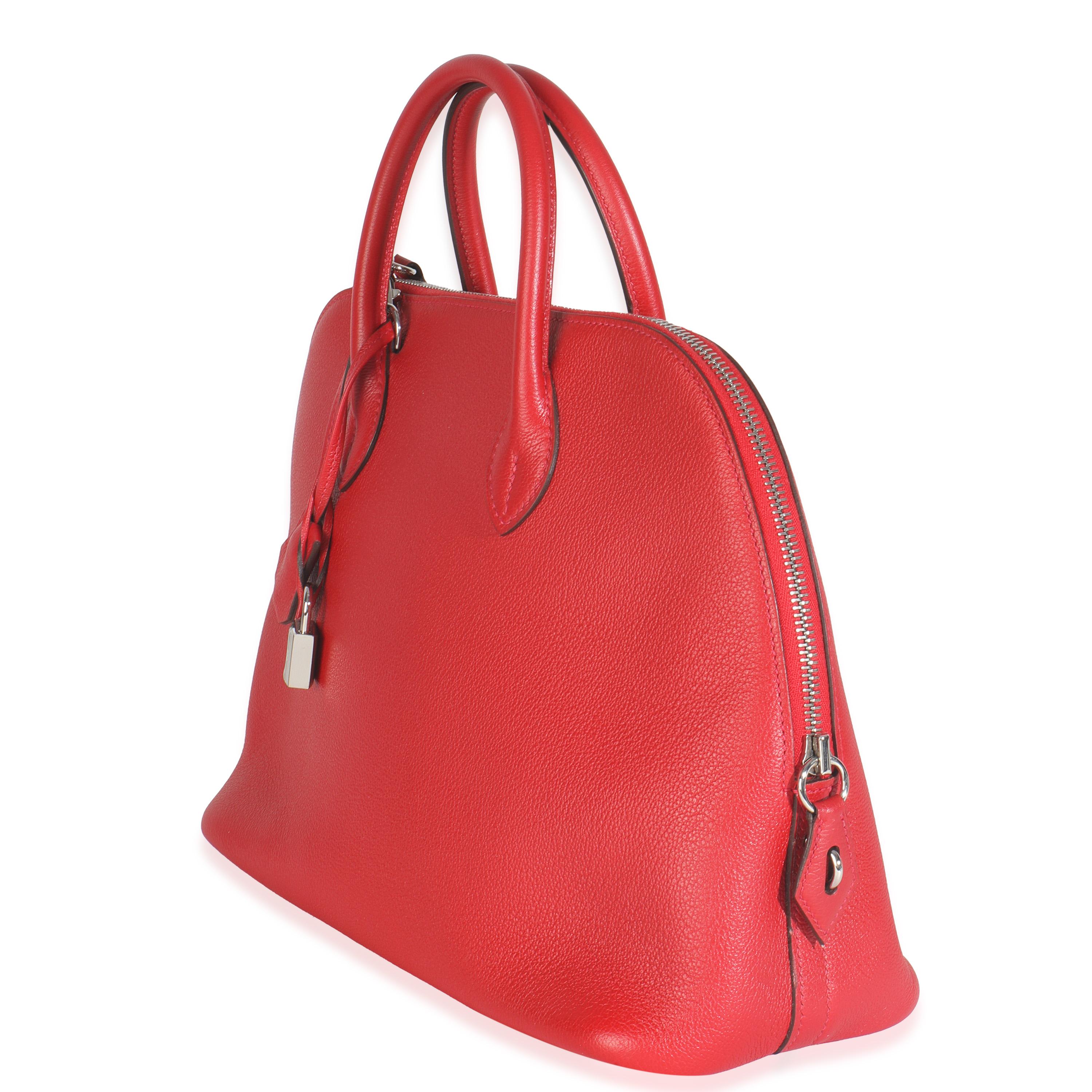 Hermès Rouge Pivoine Evercolor 1923 Bolide 30 PHW Pour femmes en vente