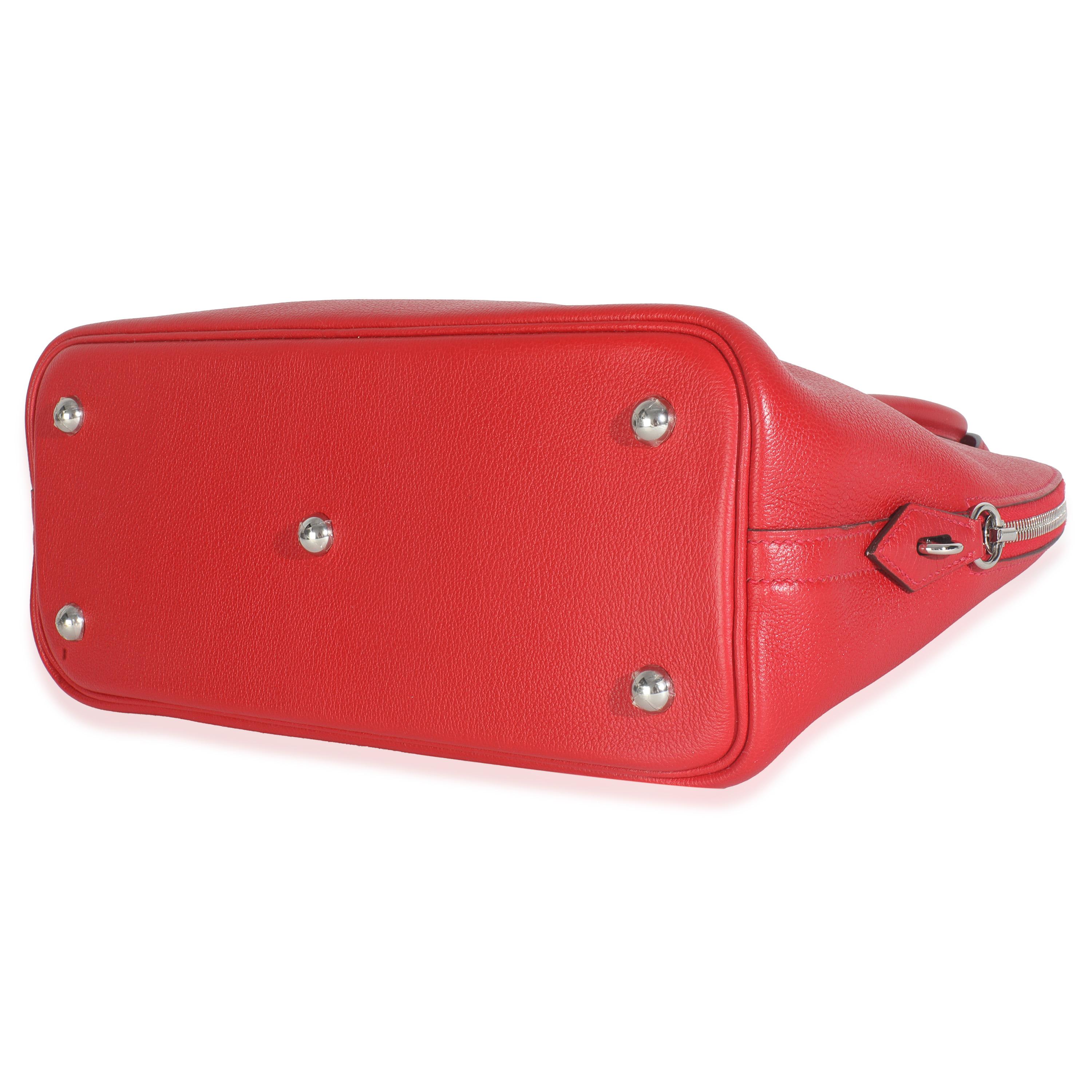 Hermès Rouge Pivoine Evercolor 1923 Bolide 30 PHW en vente 1