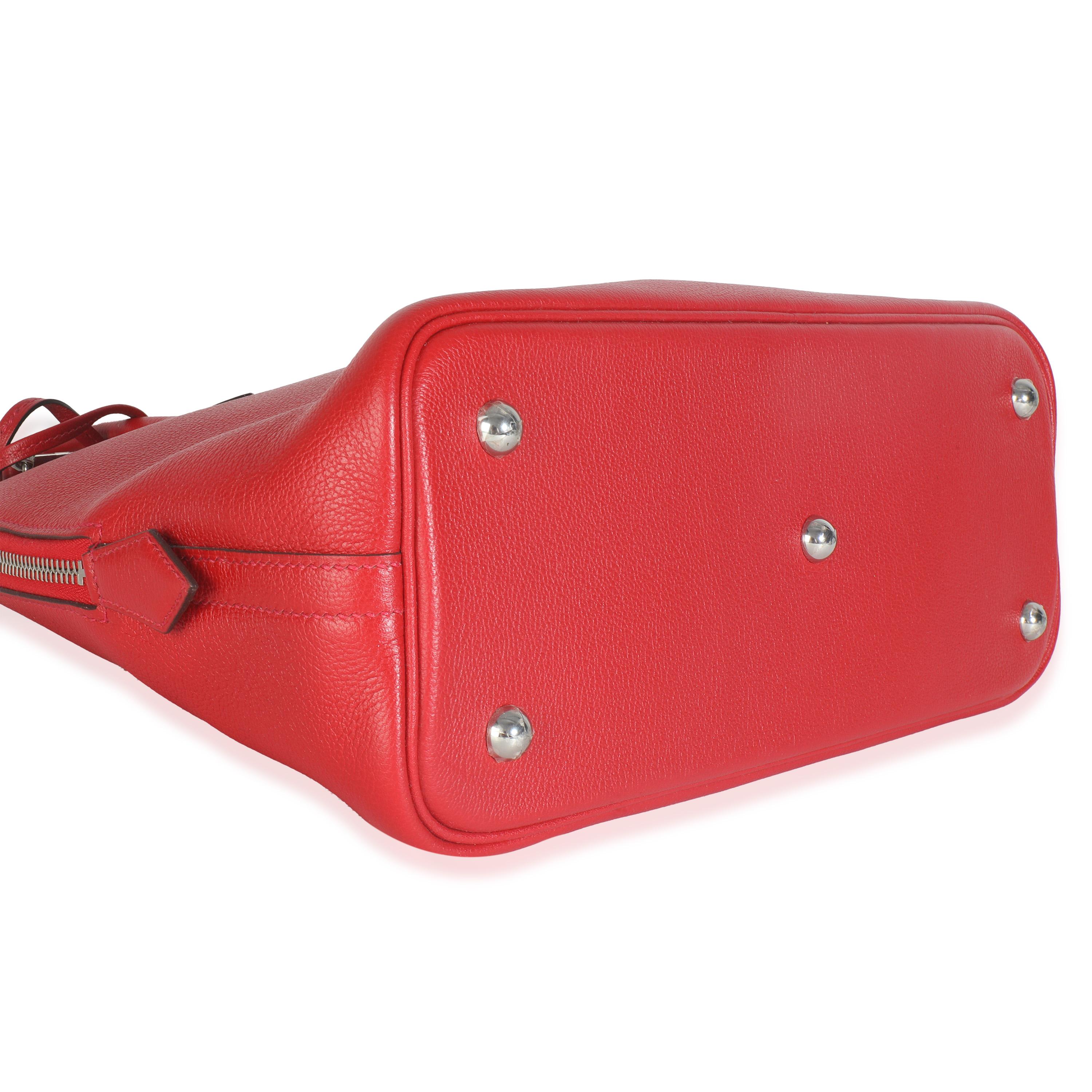 Hermès Rouge Pivoine Evercolor 1923 Bolide 30 PHW en vente 3