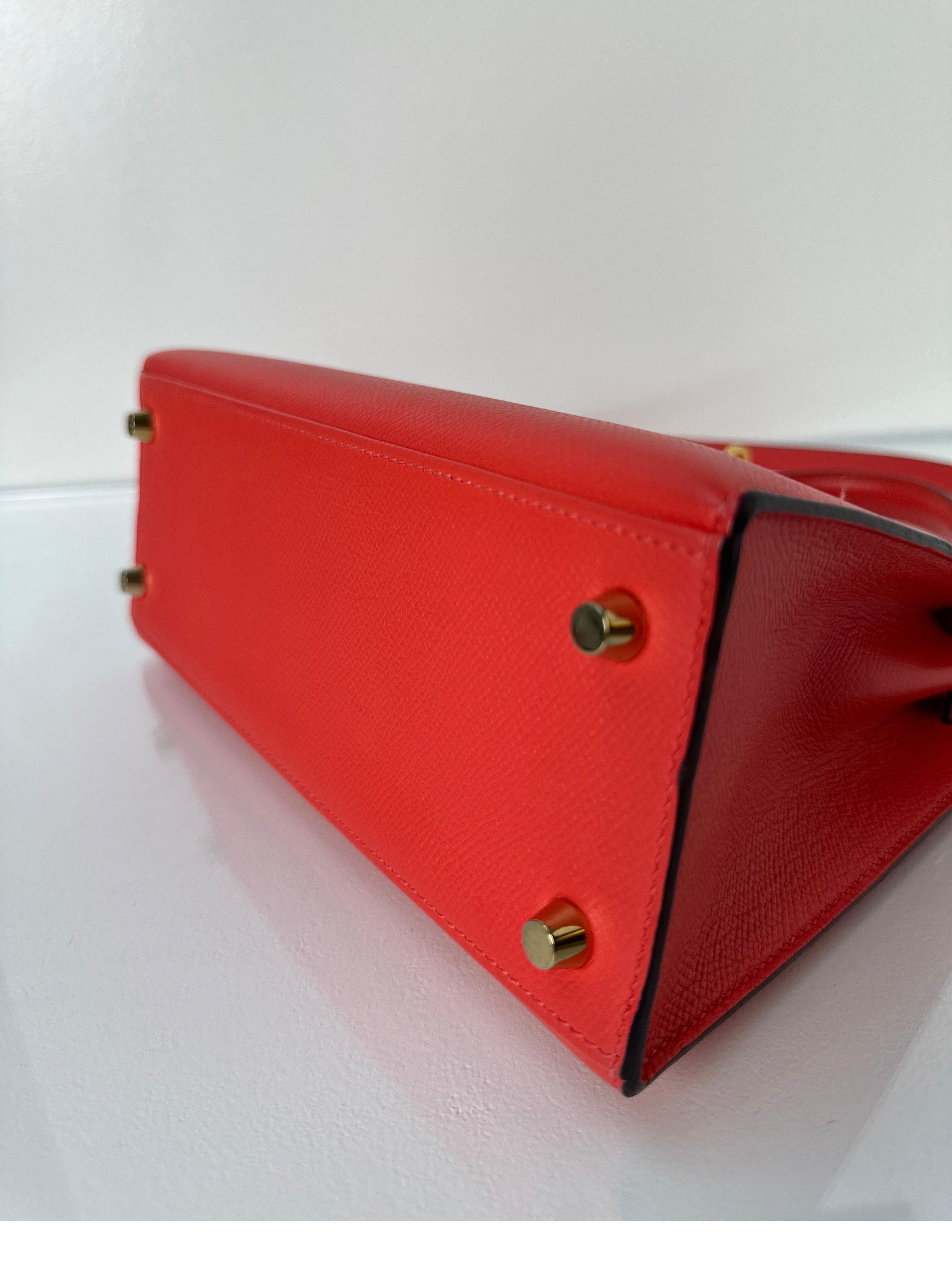 Hermes Rouge Pivoine Kelly 25 Bag 5
