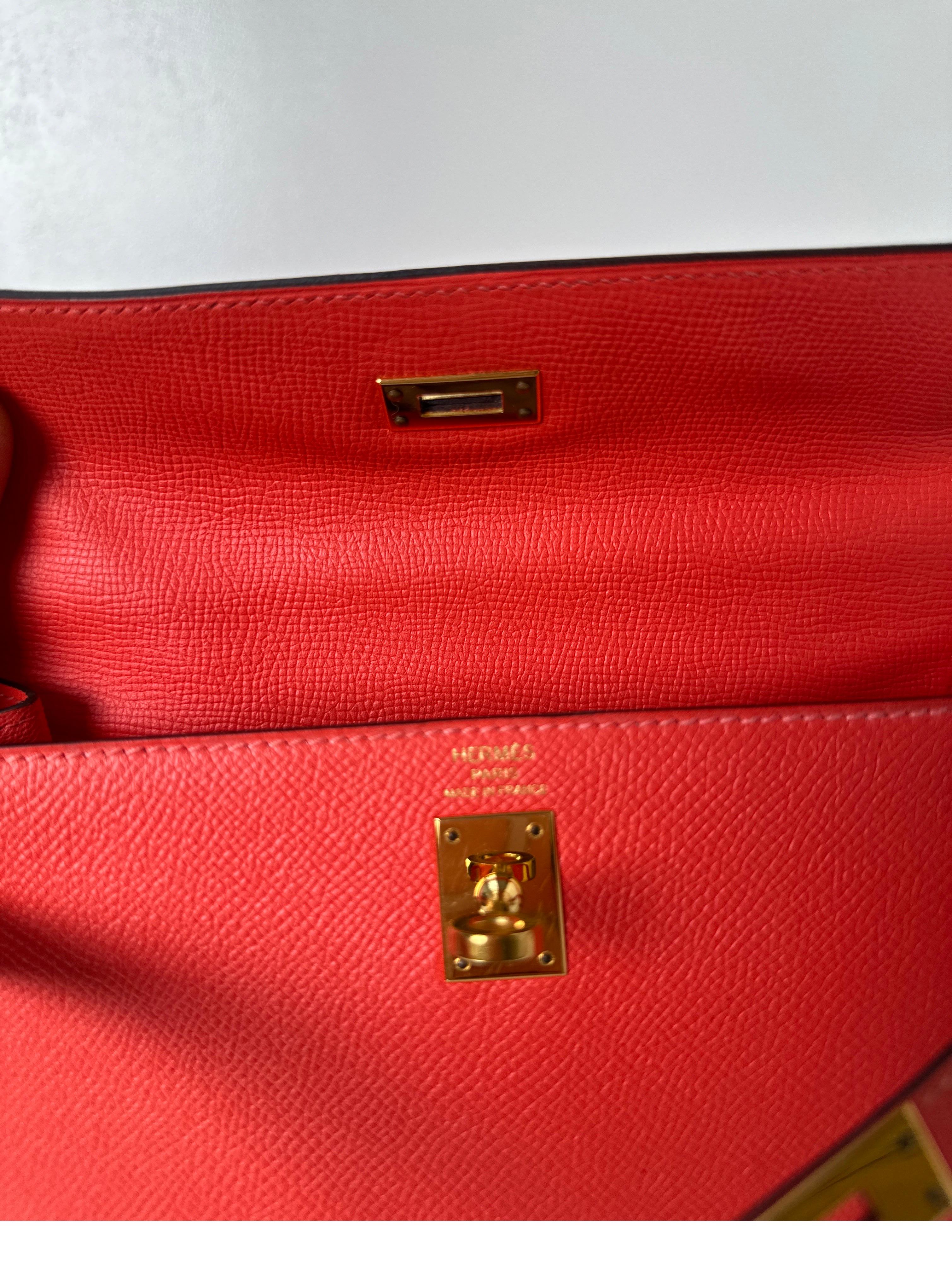 Hermes Rouge Pivoine Kelly 25 Bag 11