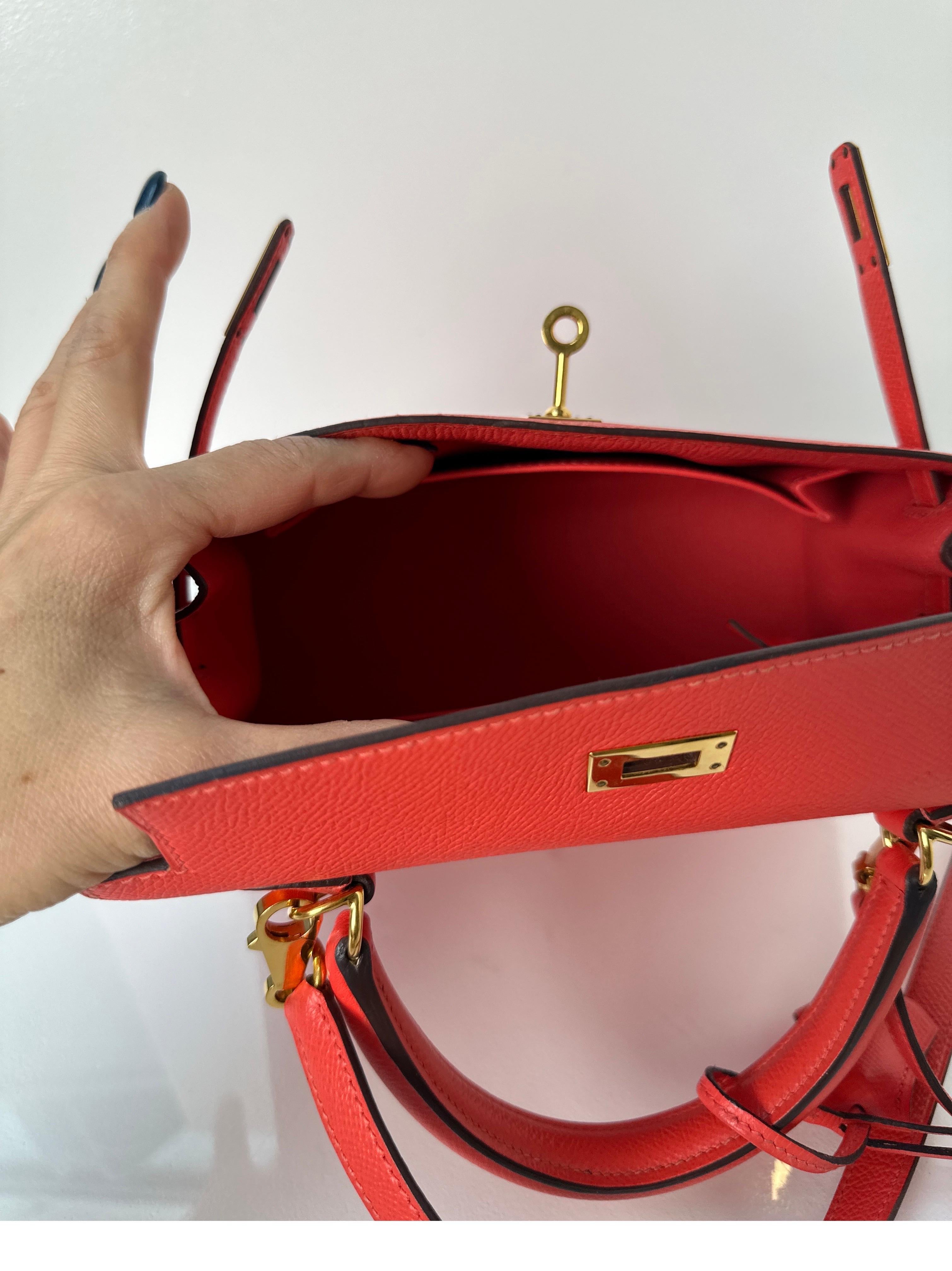 Hermes Rouge Pivoine Kelly 25 Bag 12