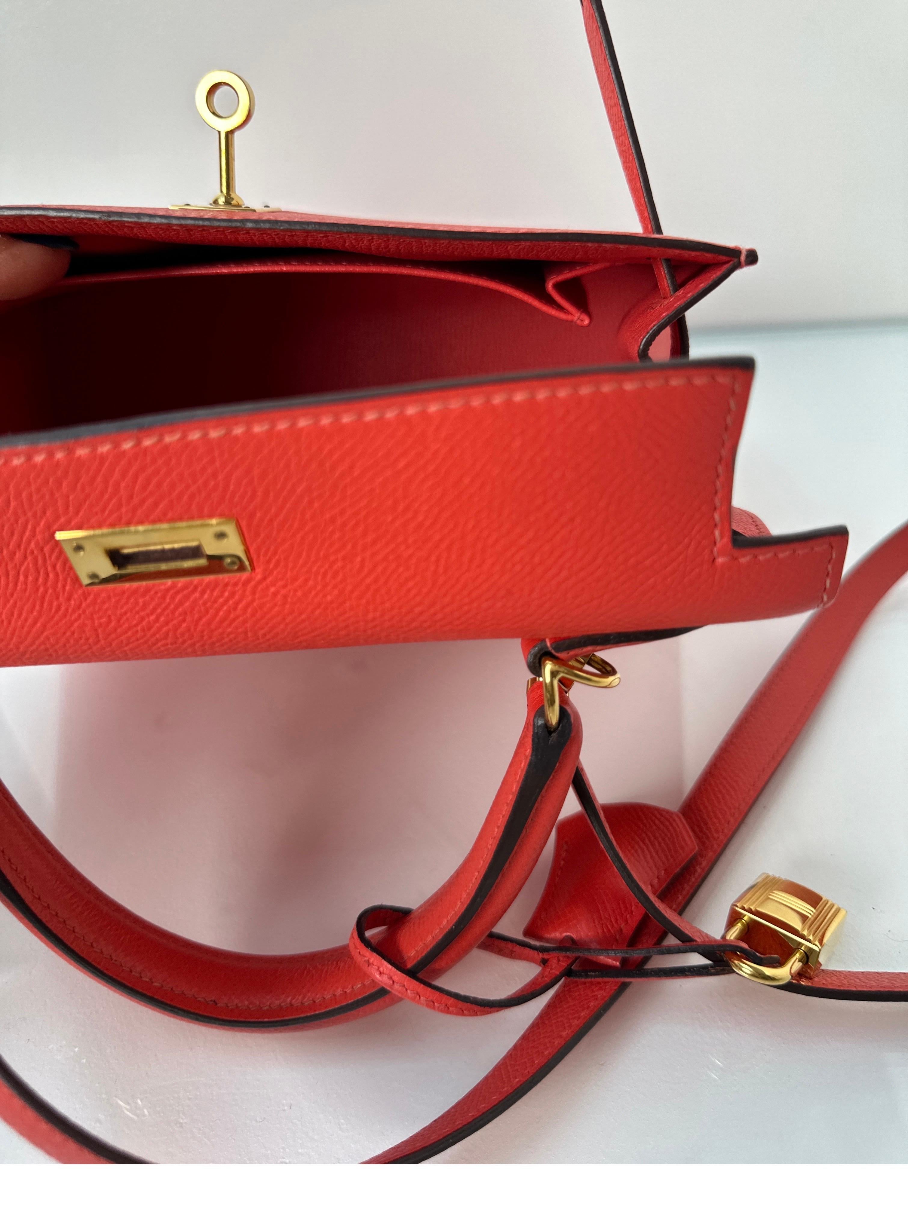 Hermes Rouge Pivoine Kelly 25 Bag 15