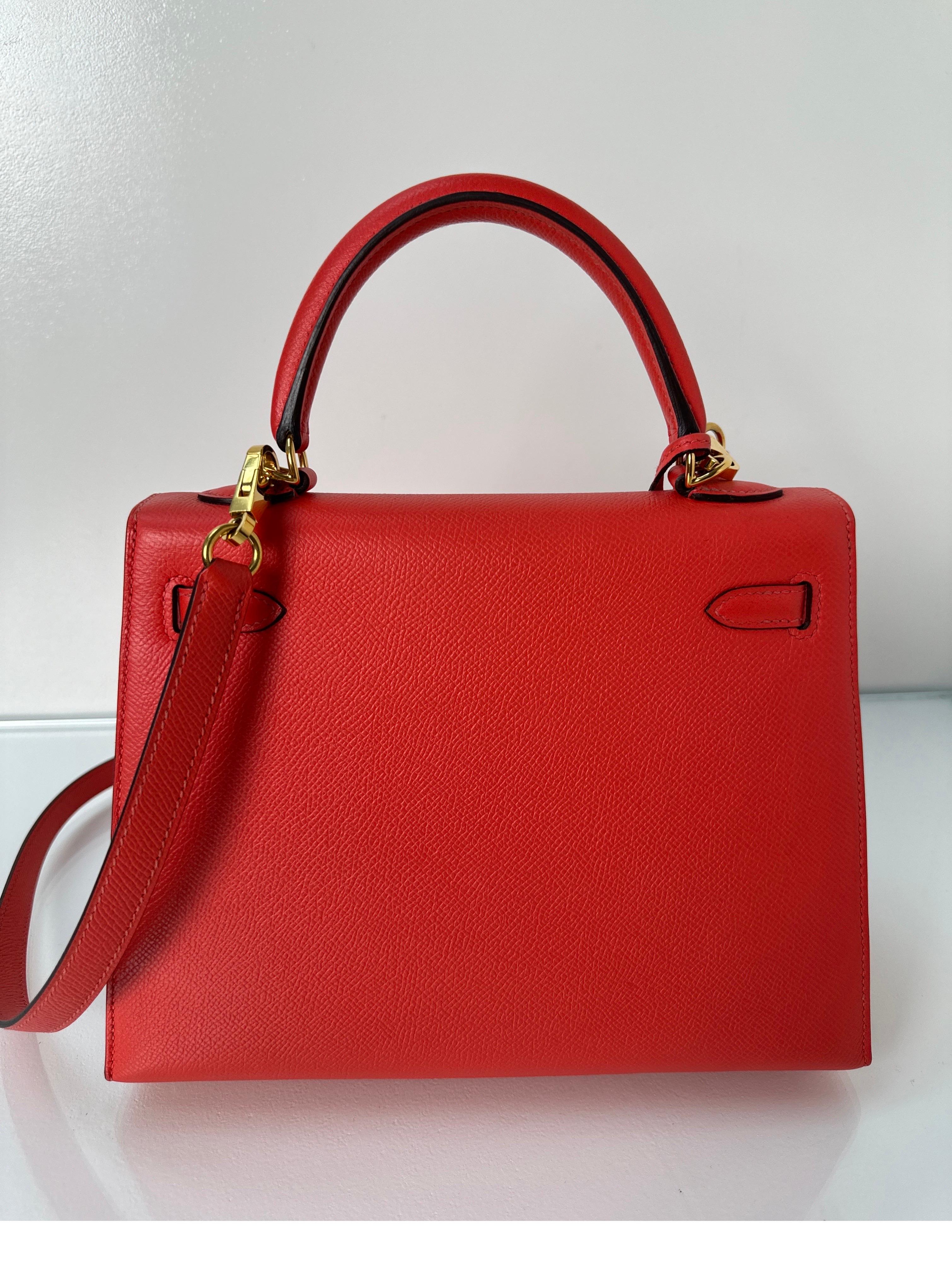 Hermes Rouge Pivoine Kelly 25 Bag 1