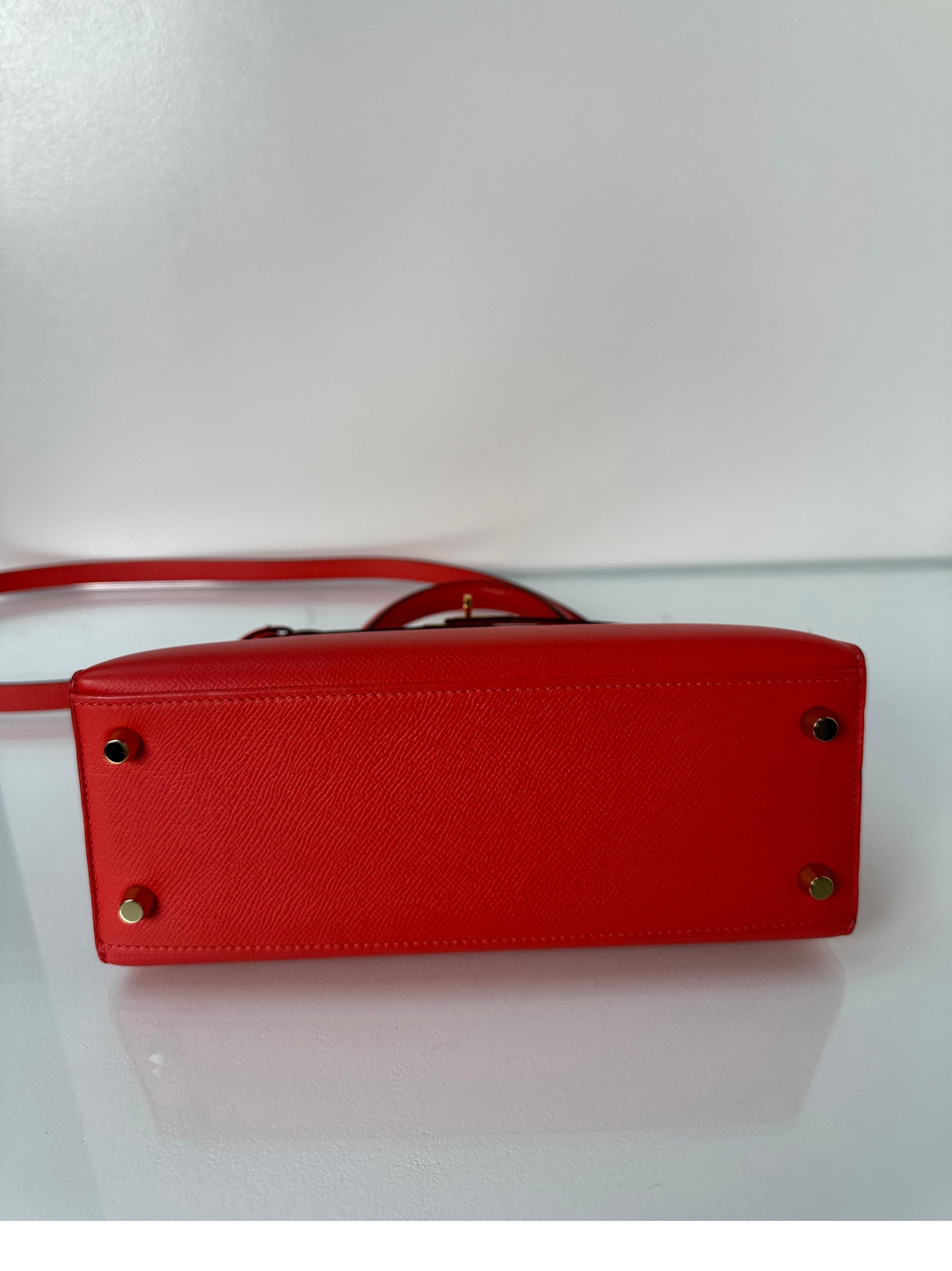Hermes Rouge Pivoine Kelly 25 Bag 2