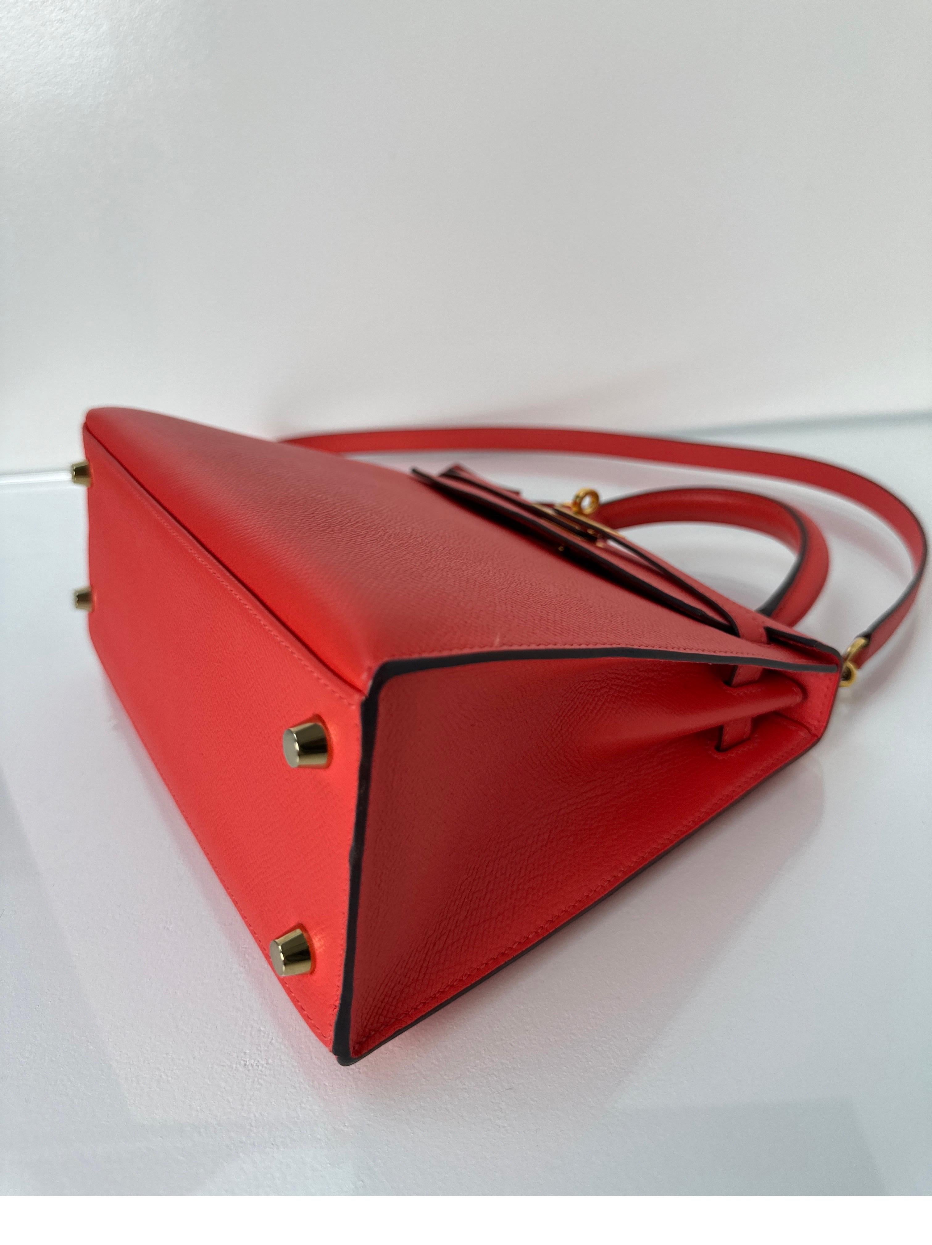 Hermes Rouge Pivoine Kelly 25 Bag 4