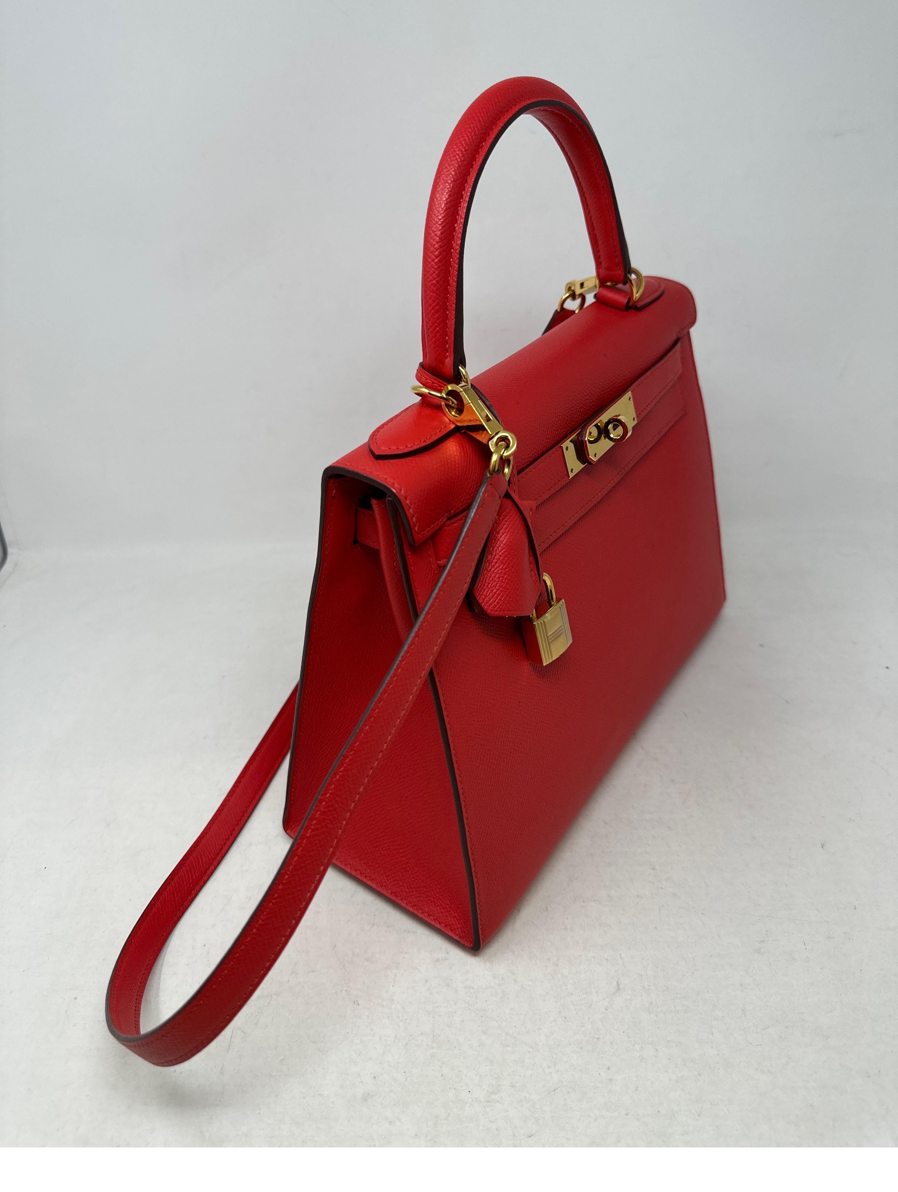 Hermes Rouge Pivoine Red Kelly 28 Bag 8