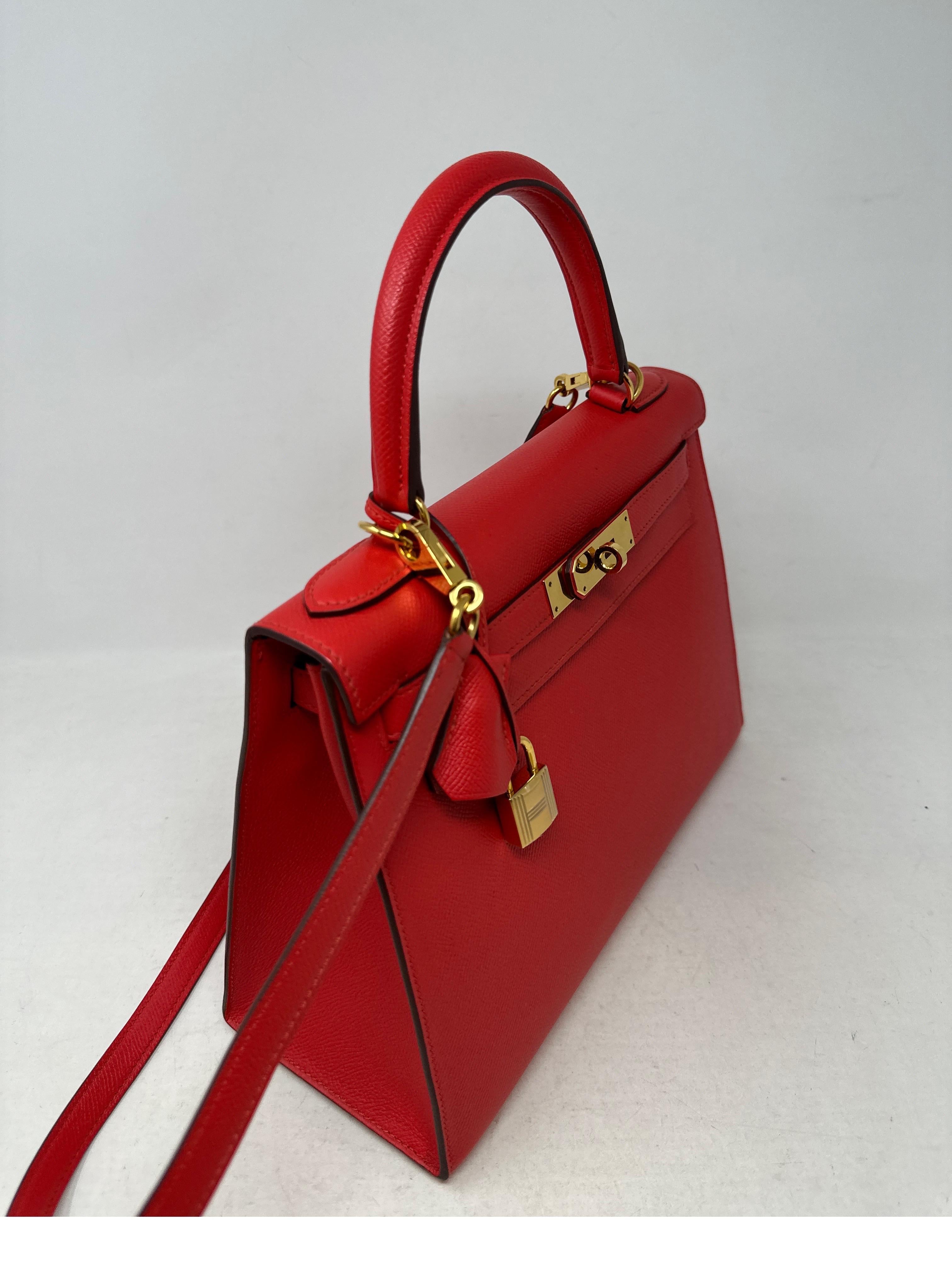 Hermes Rouge Pivoine Red Kelly 28 Bag 9