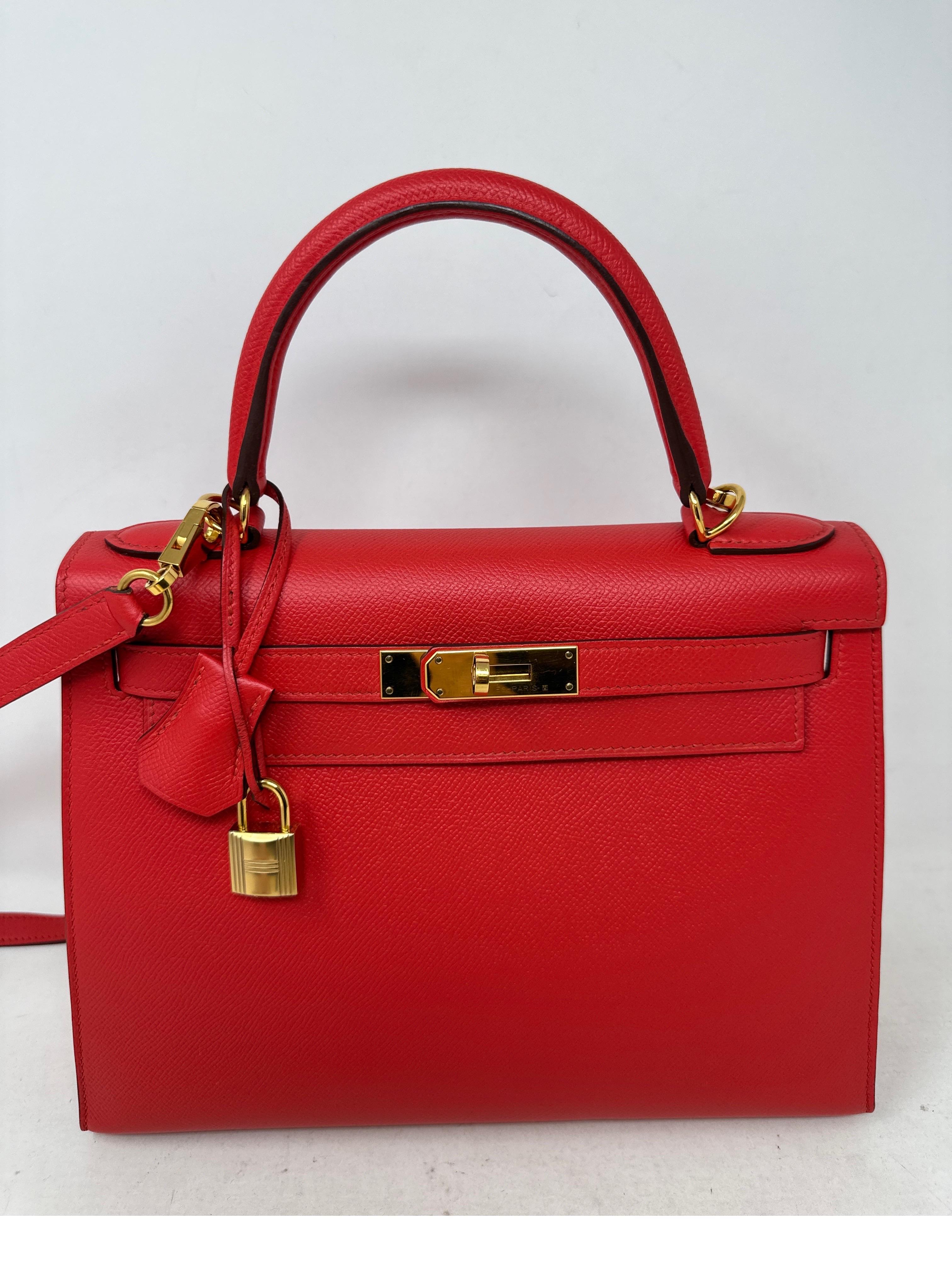 Hermes Rouge Pivoine Red Kelly 28 Bag 10