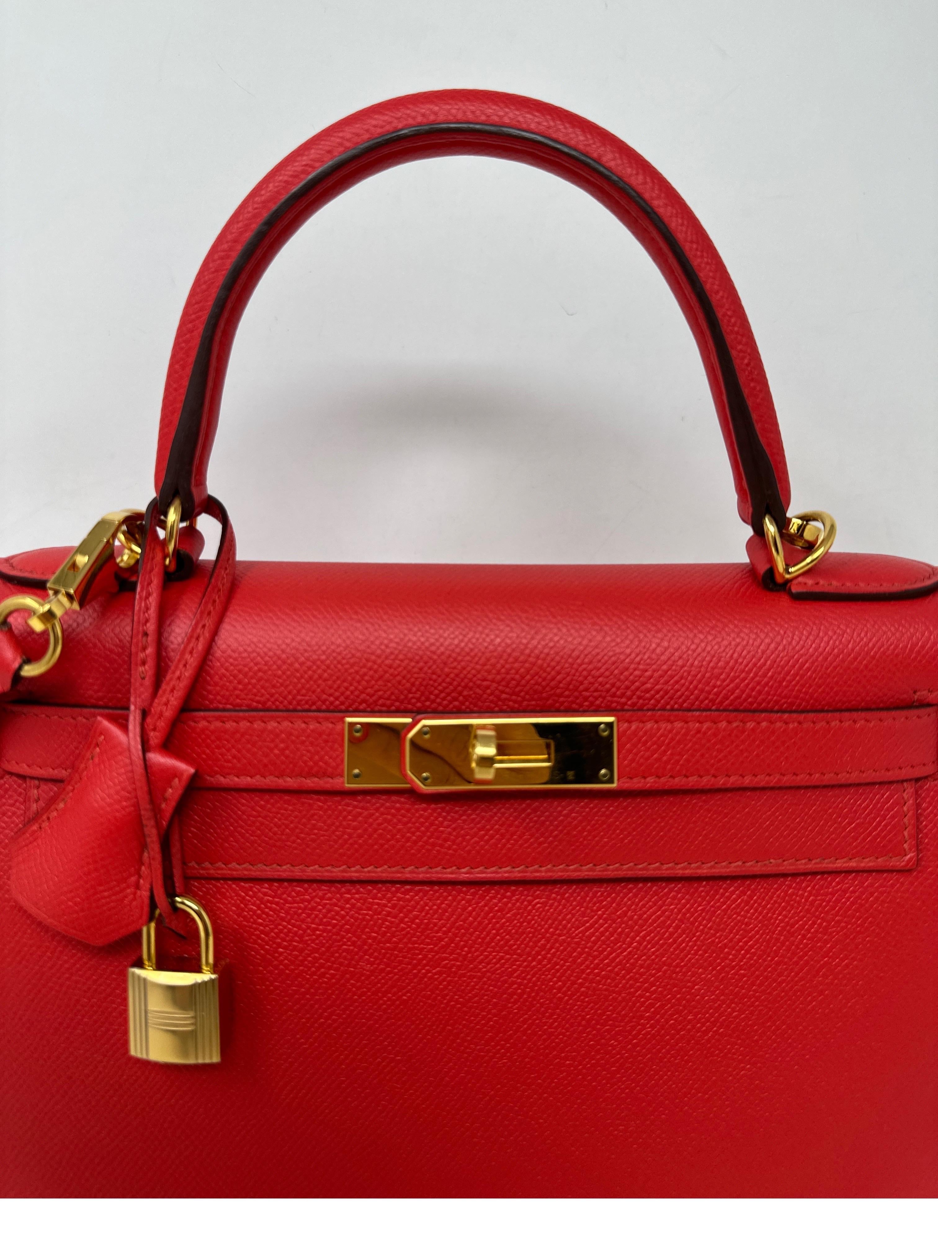 Hermes Rouge Pivoine Red Kelly 28 Bag 11