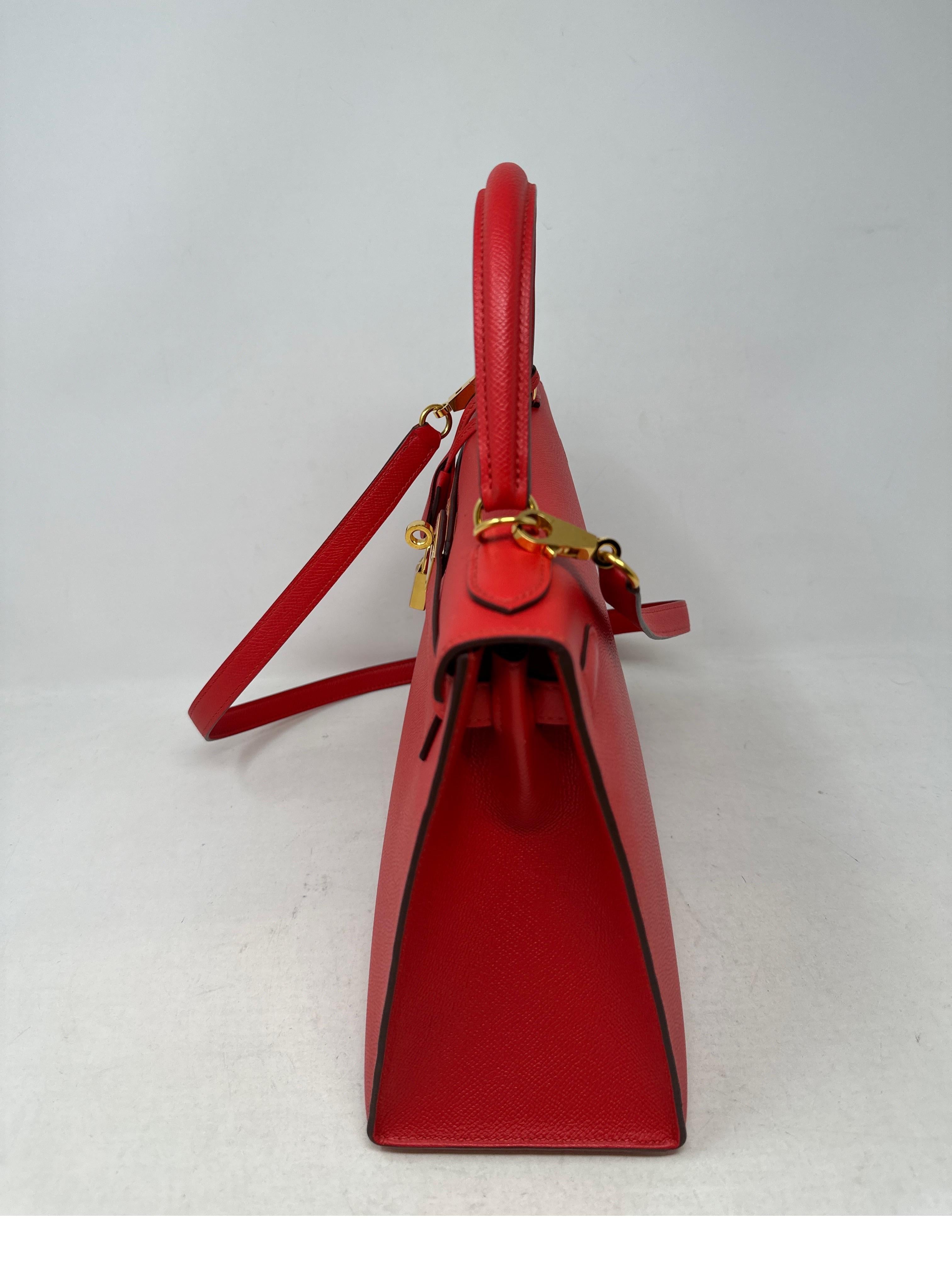 Hermes Rouge Pivoine Red Kelly 28 Bag 2