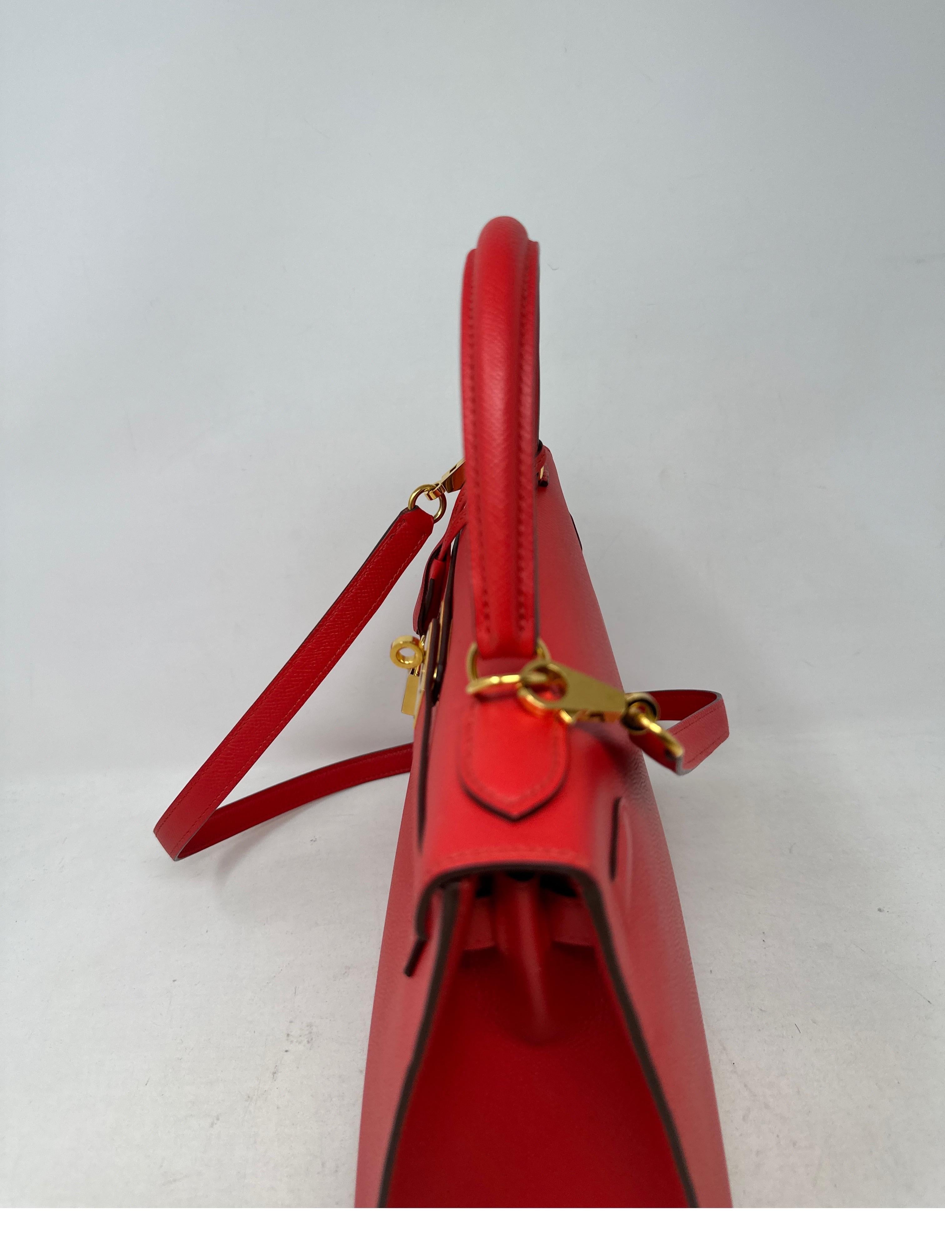 Hermes Rouge Pivoine Red Kelly 28 Bag 3