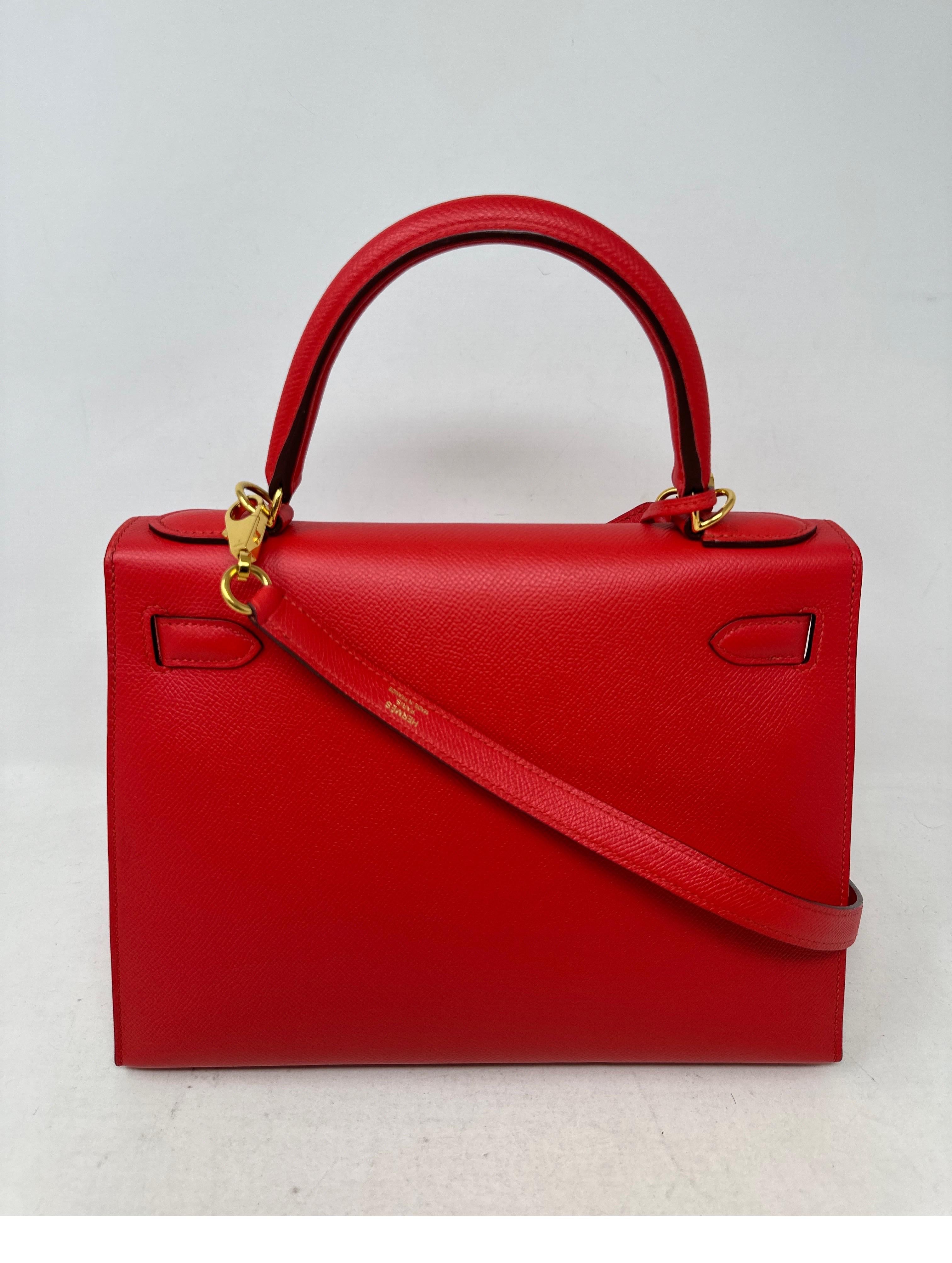 Hermes Rouge Pivoine Red Kelly 28 Bag 5