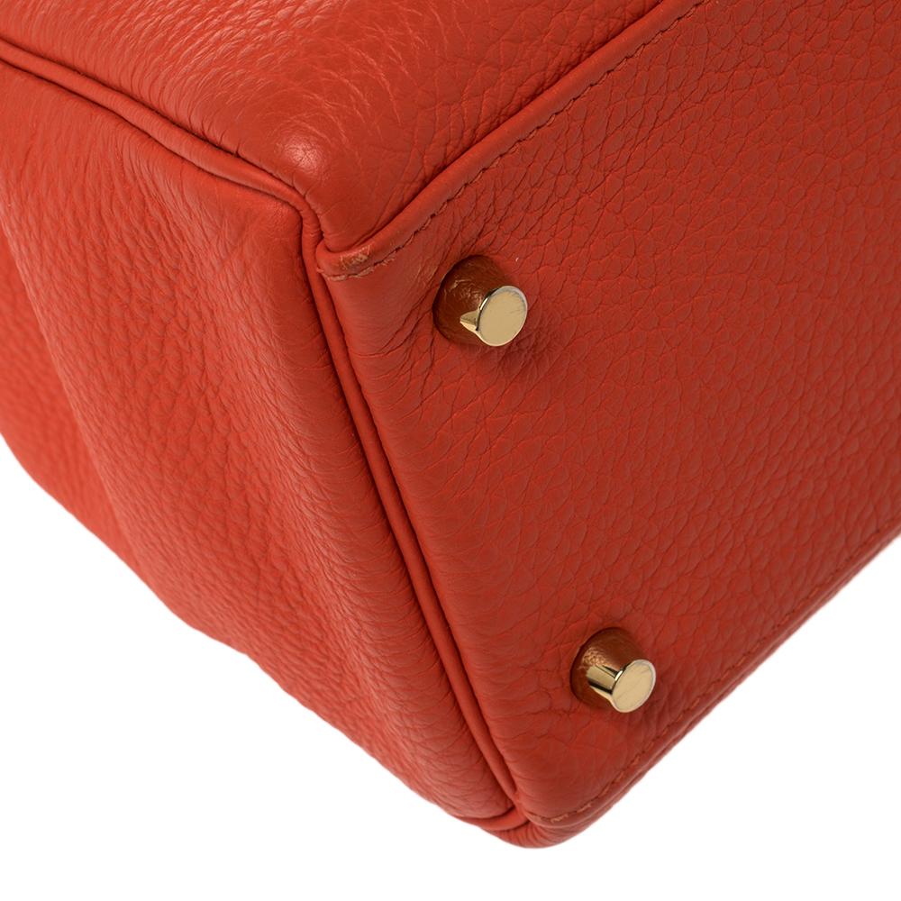 Hermes Rouge Pivoine Togo Leather Gold Hardware Kelly Retourne 32 Bag 1