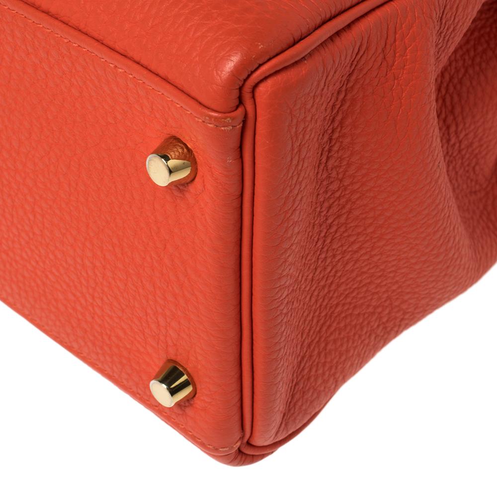 Hermes Rouge Pivoine Togo Leather Gold Hardware Kelly Retourne 32 Bag 2