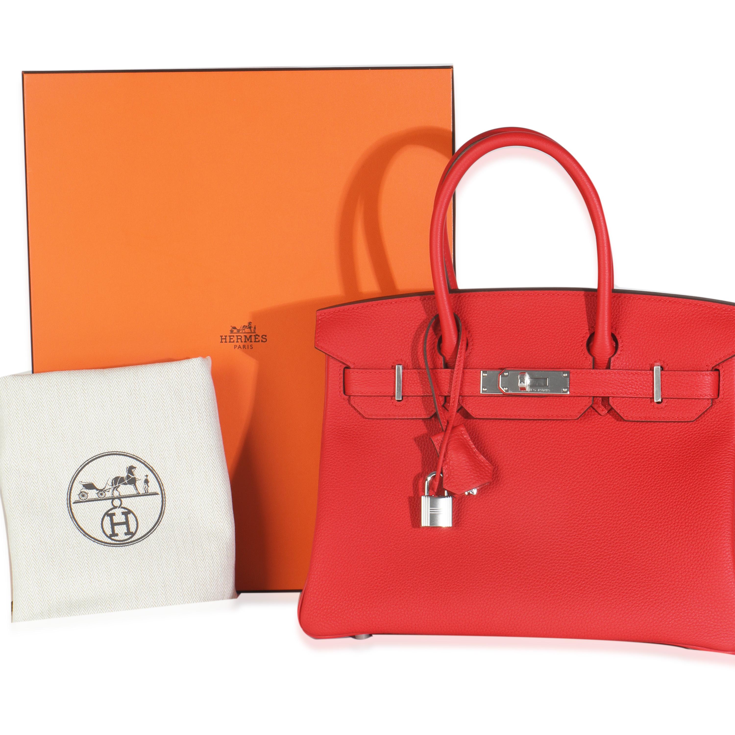 Rosso Hermès Rouge Radieux Togo Birkin 30 PHW in vendita