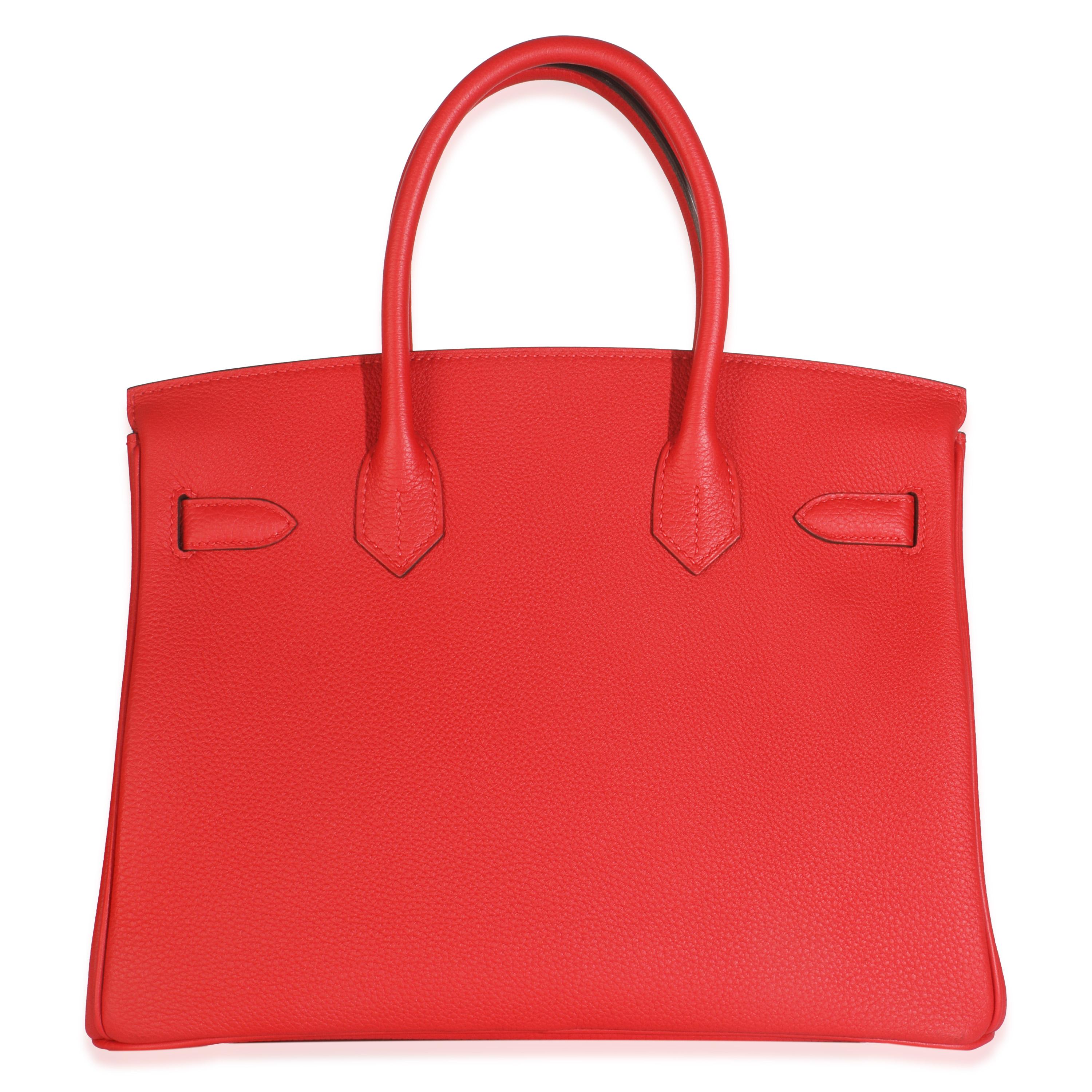 da uomo o donna Hermès Rouge Radieux Togo Birkin 30 PHW in vendita