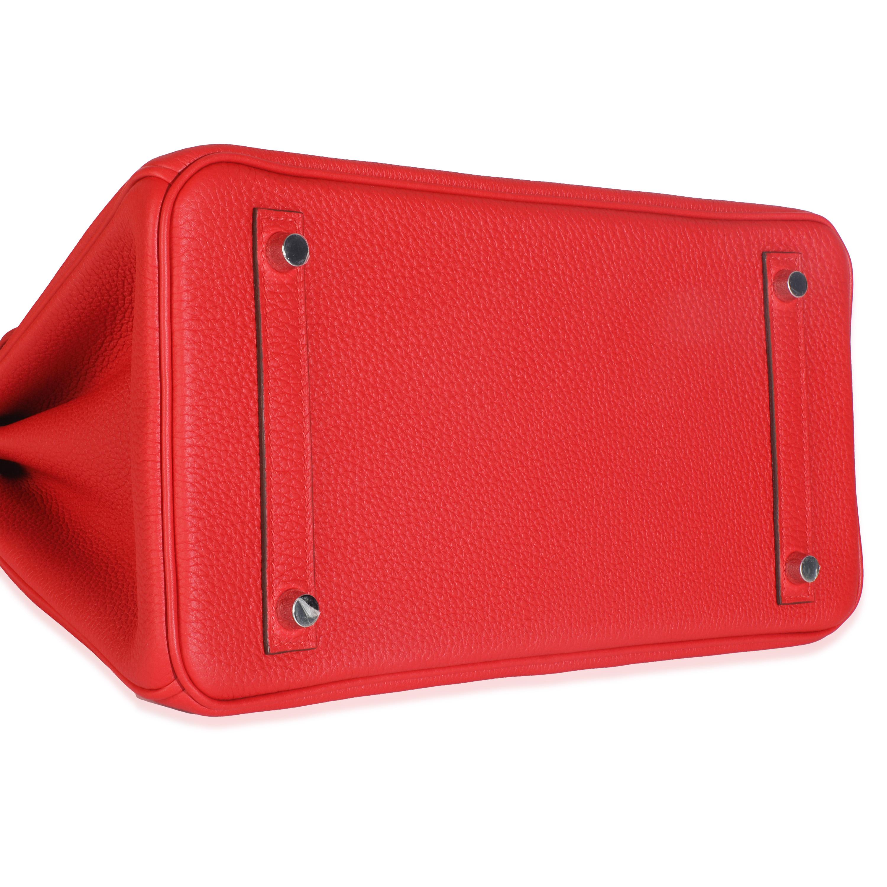 Hermès Rouge Radieux Togo Birkin 30 PHW in vendita 1