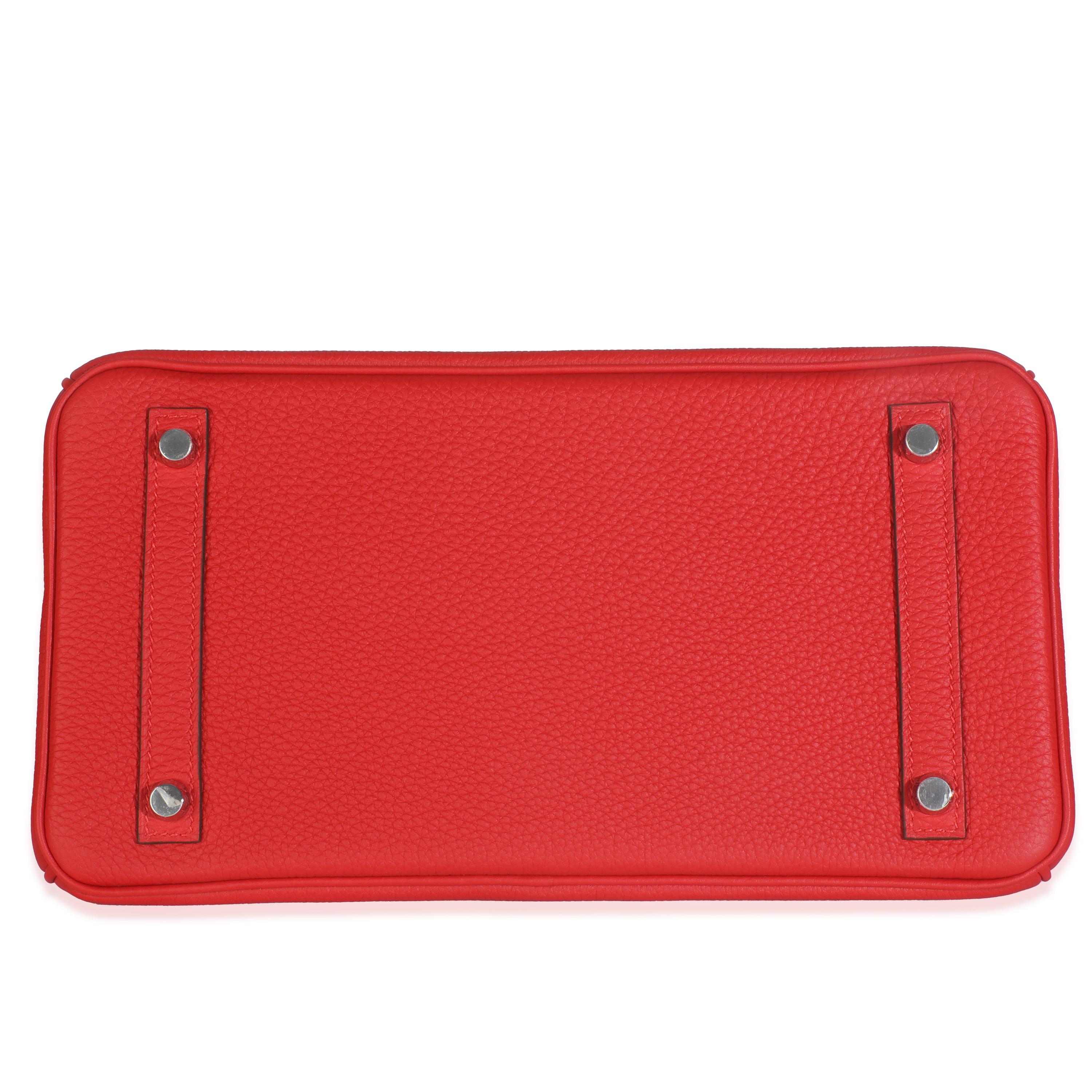 Hermès Rouge Radieux Togo Birkin 30 PHW in vendita 3