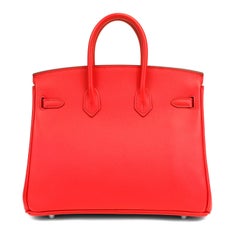 Hermès Rouge Red Epsom  25 cm Birkin
