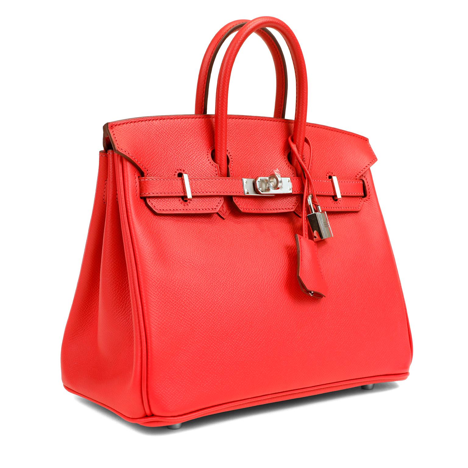 Hermès Rouge Red Epsom 25 cm Birkin For Sale at 1stDibs | birkin 25 ...