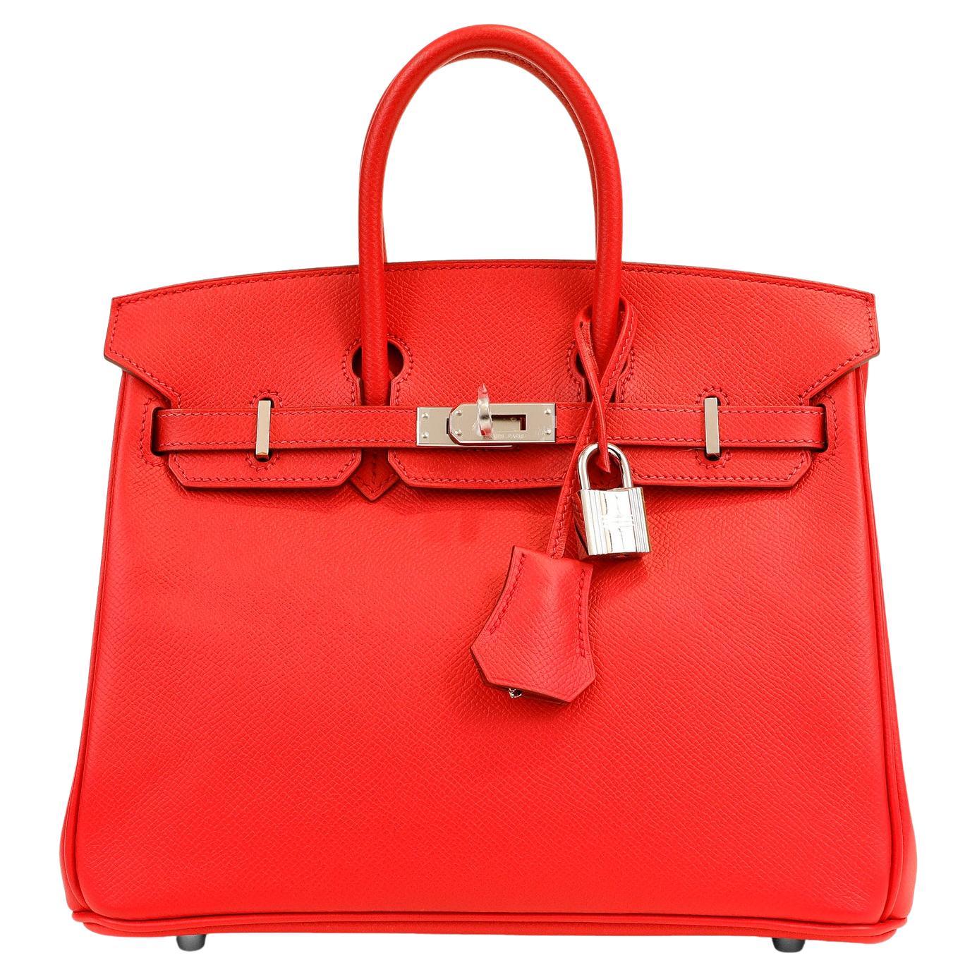 Hermès Rouge Red Epsom  25 cm Birkin