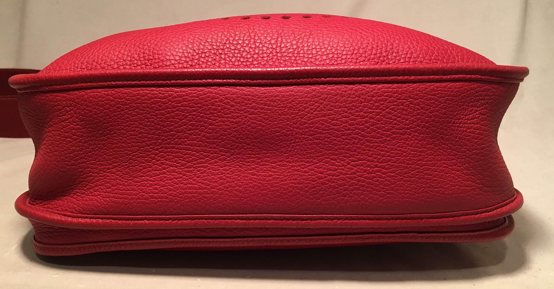 Women's Hermes Rouge Red Togo Evelyne III GM 31cm Shoulder Bag