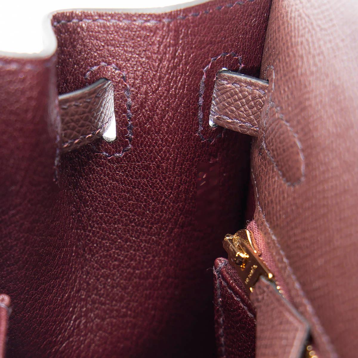 Women's HERMES Rouge Sellier burgundy Epsom leather KELLY 25 SELLIER Bag w Gold