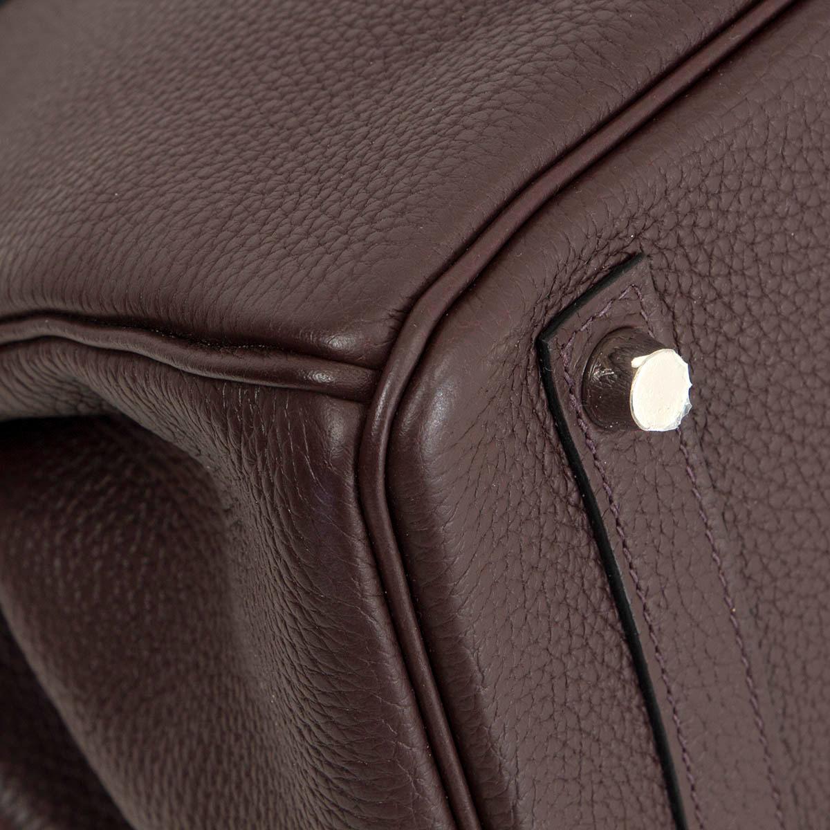 HERMES Rouge Sellier burgundy Togo leather BIRKIN 30 Bag Palladium For Sale 7