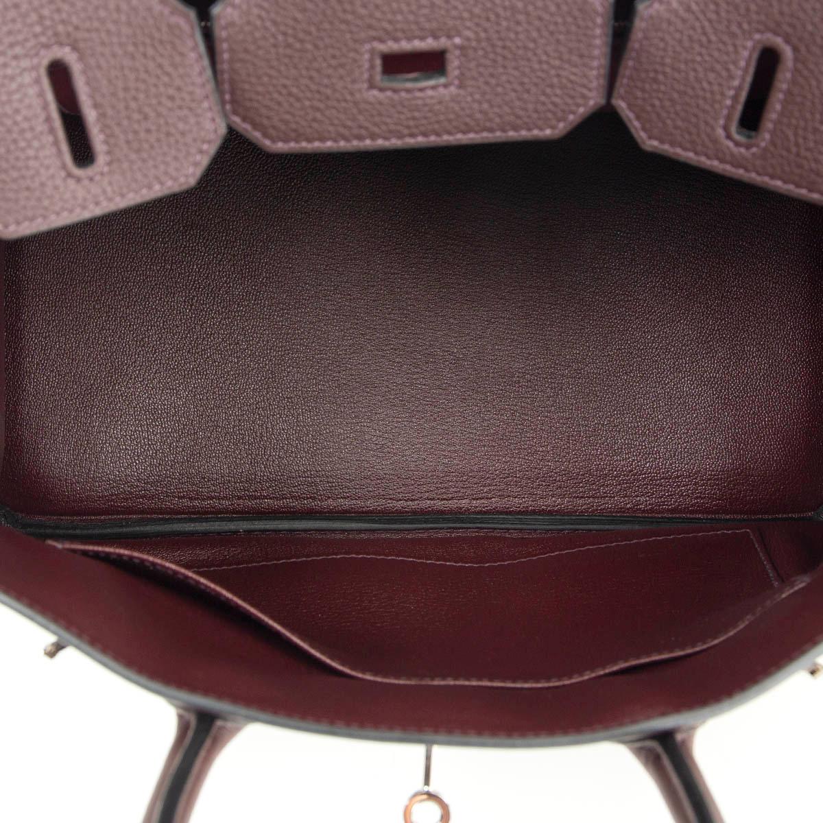 HERMES Rouge Sellier burgundy Togo leather BIRKIN 30 Bag Palladium For Sale 1