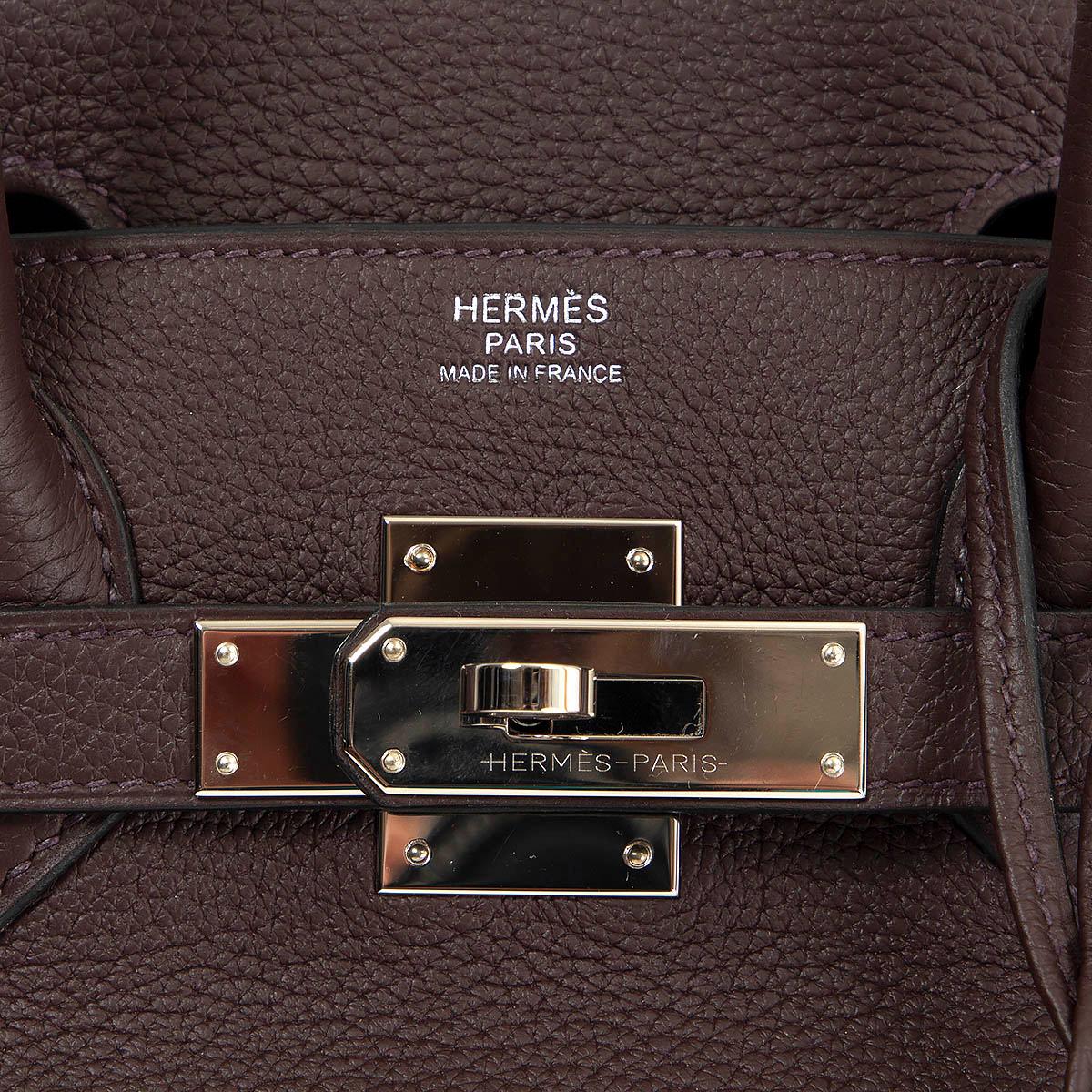 HERMES Rouge Sellier burgundy Togo leather BIRKIN 30 Bag Palladium For Sale 2